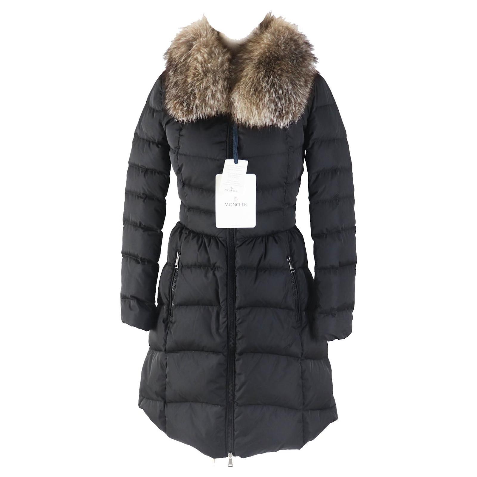 MONCLER  【HIRONDELLE 】 Moncler HIRONDELLE Nylon Down Coat Women Black Cloth ref