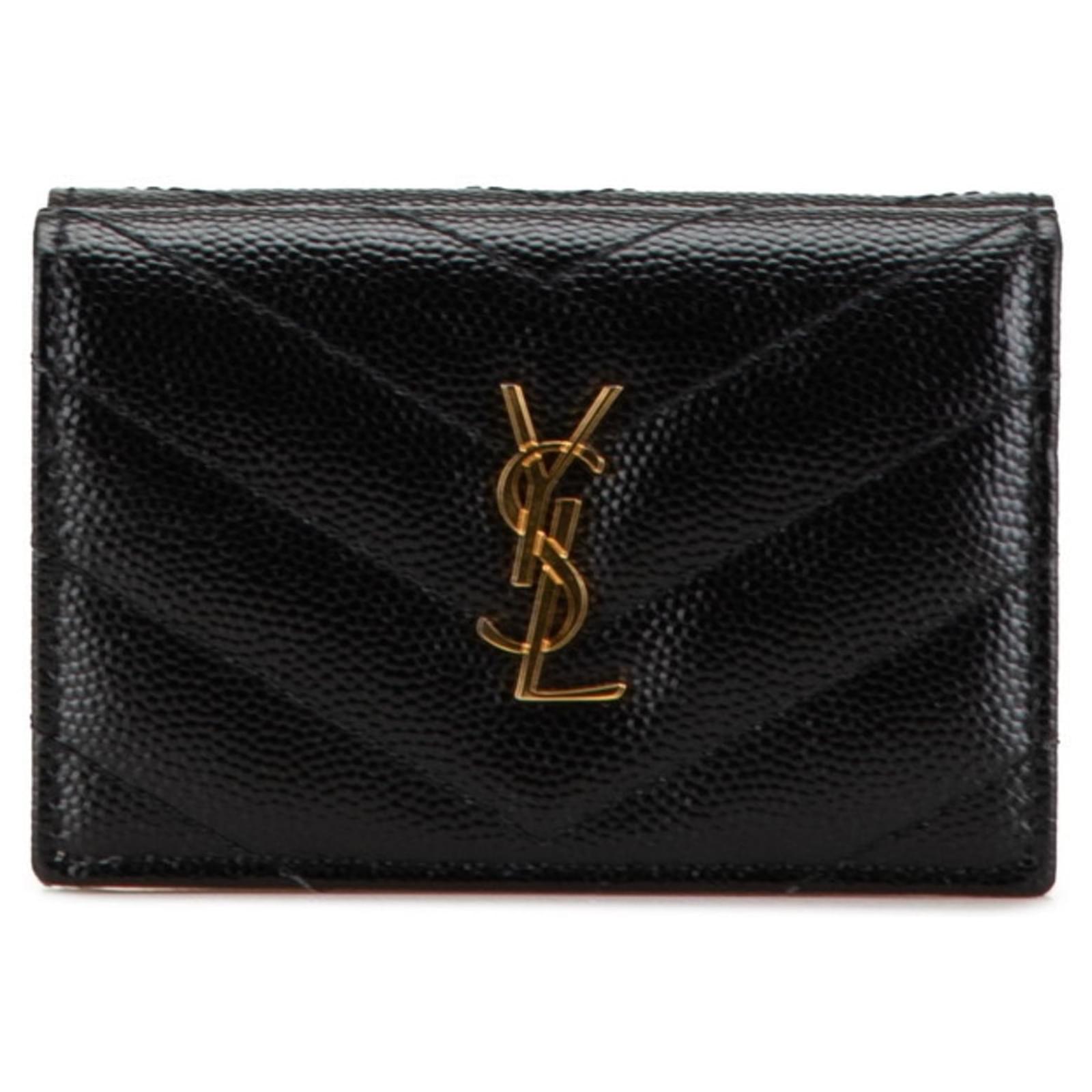 Ysl compact trifold wallet sale