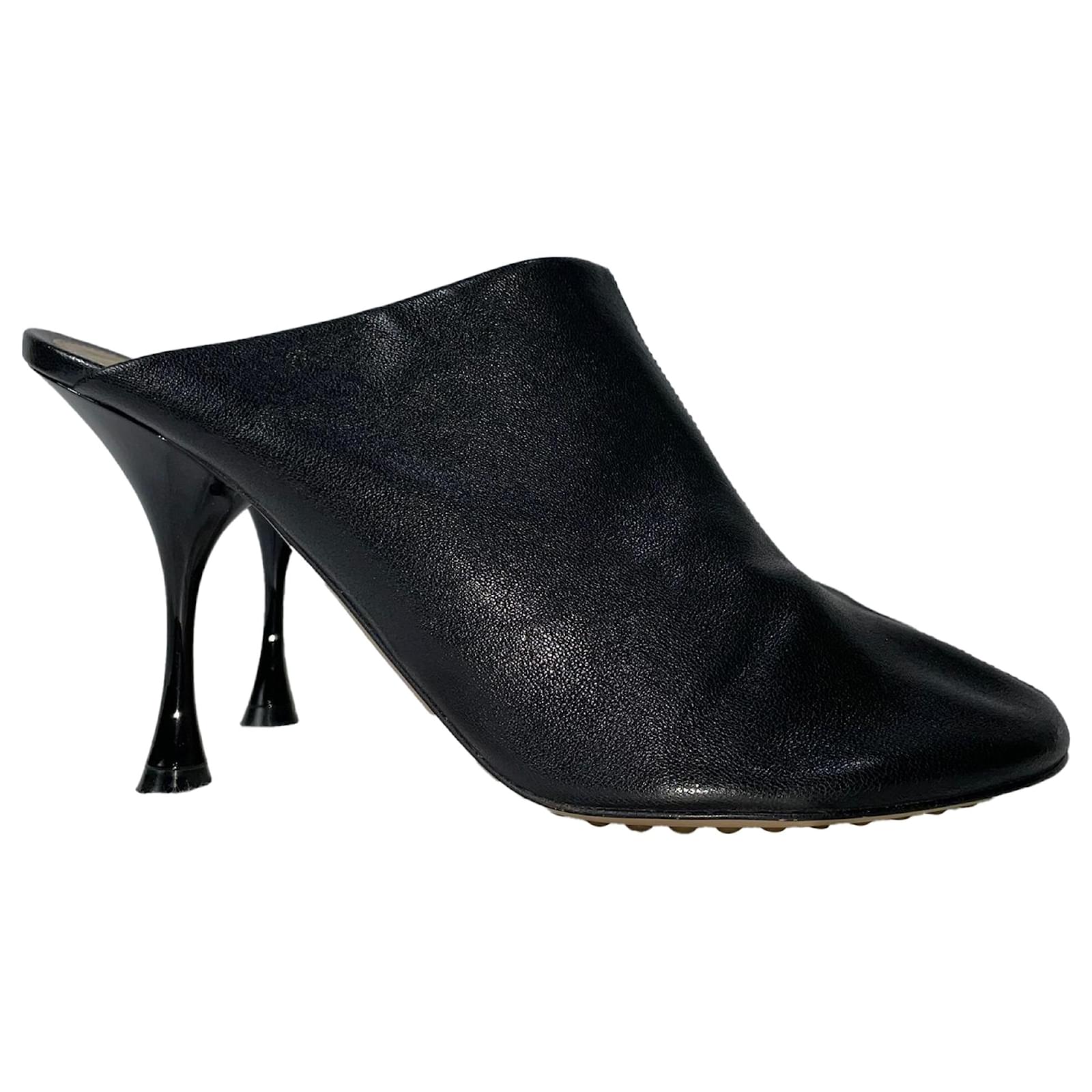 Bottega Veneta Dot Sock Mules in Black Leather ref.1830916