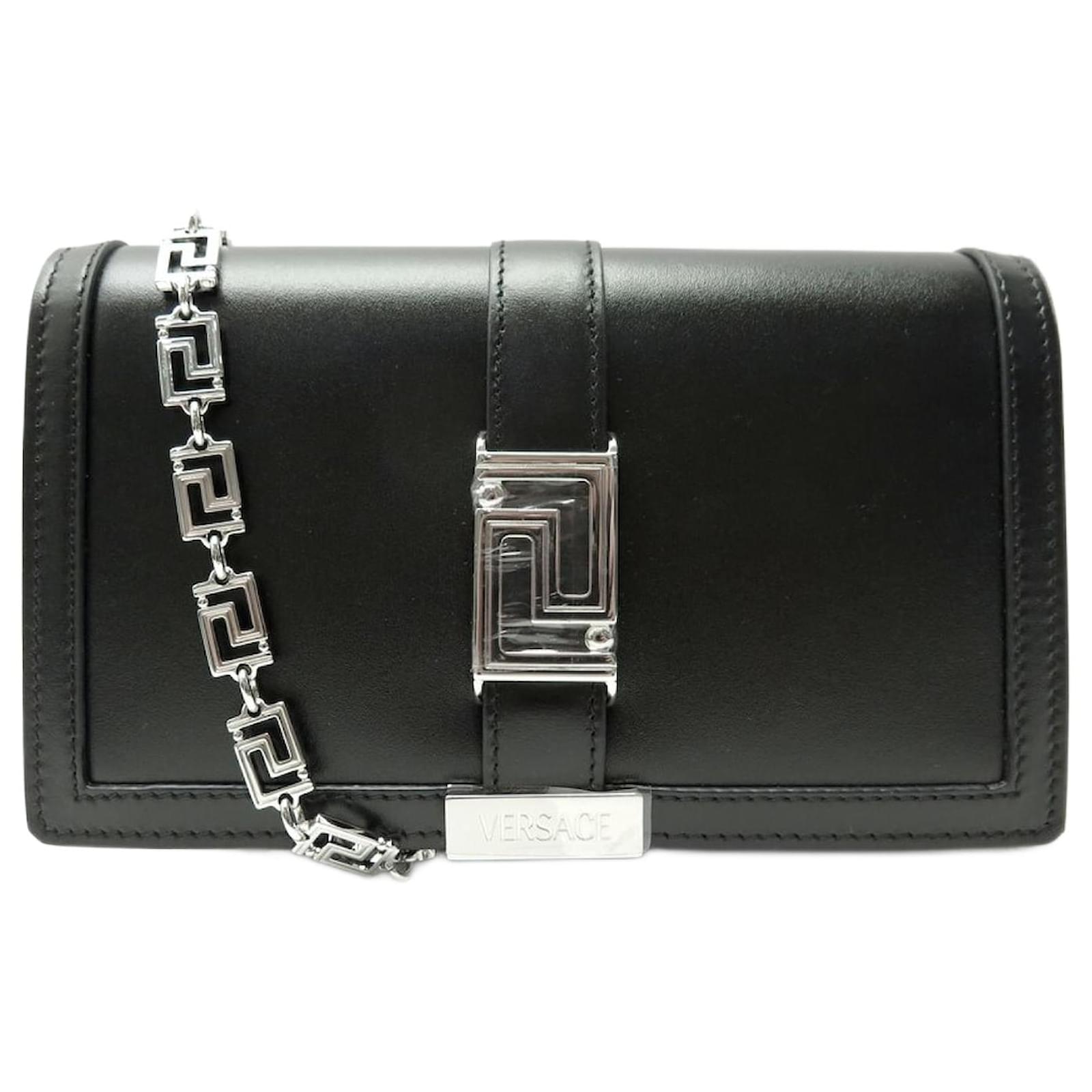 【関税＆送料込み】Versace Greca Goddess Wallet On Chain Versace Greca Goddess Croc-Embossed Wallet on Chain | Neiman