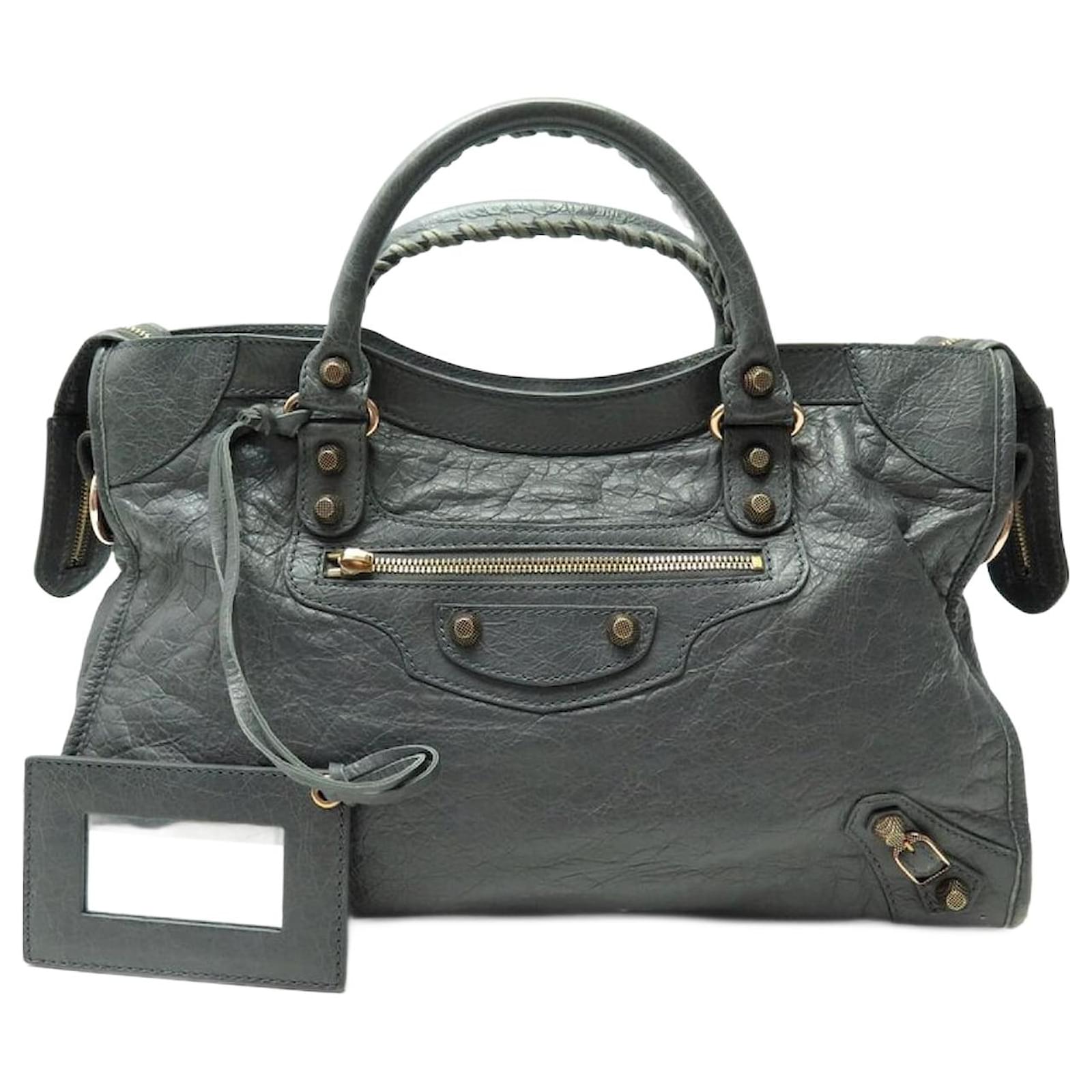 BALENCIAGA GIANT CITY 12 281770 GRAY LEATHER SHOULDER BAG Grey ref