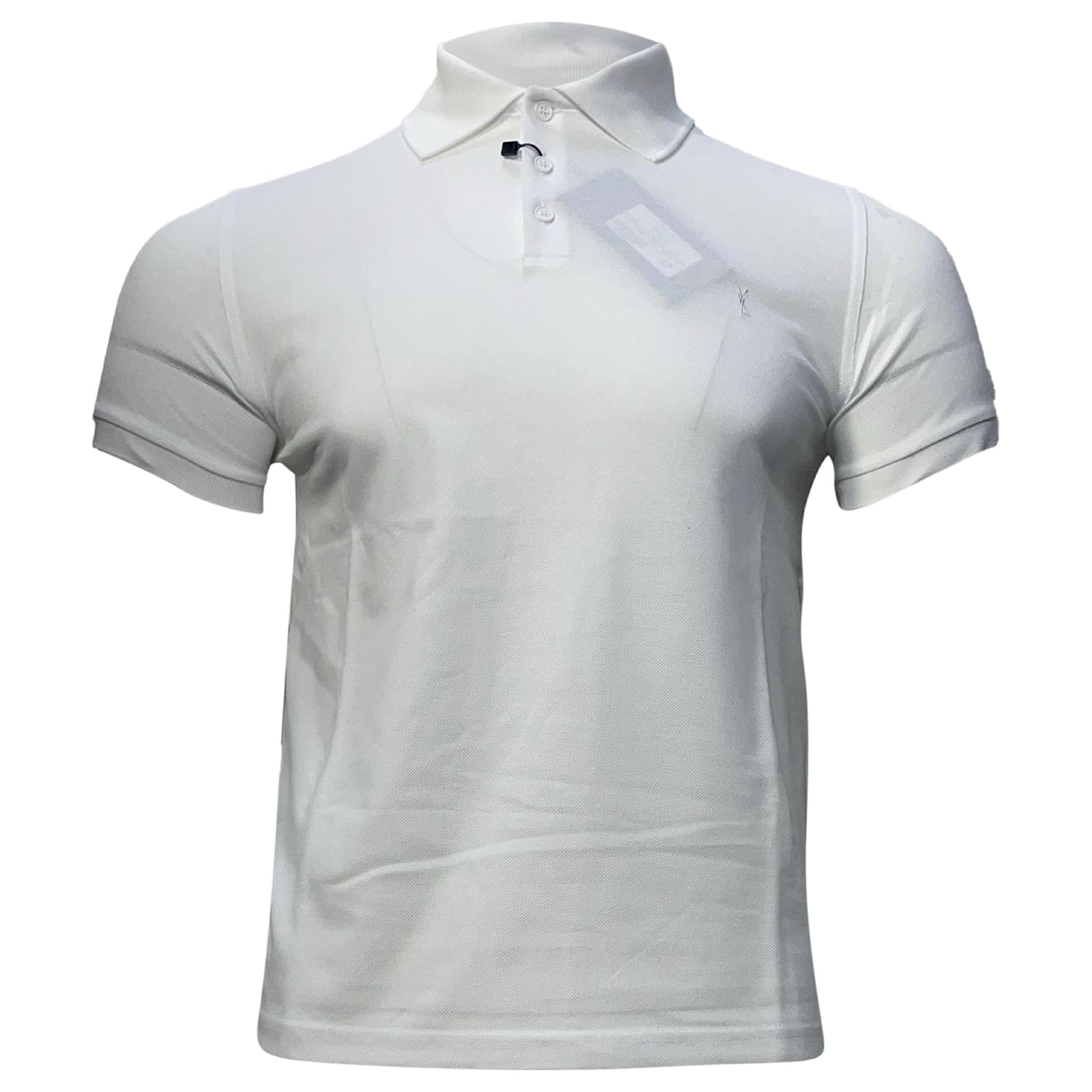 White Embroidered Logo Polo Shirt