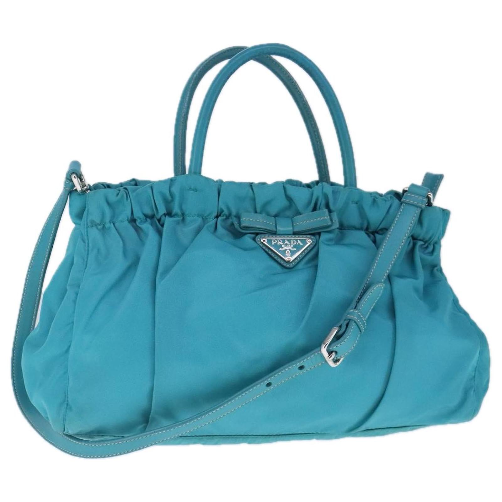 PRADA Hand Bag Nylon 2way Blue Auth 99765 ref.JC1839387 (Sold