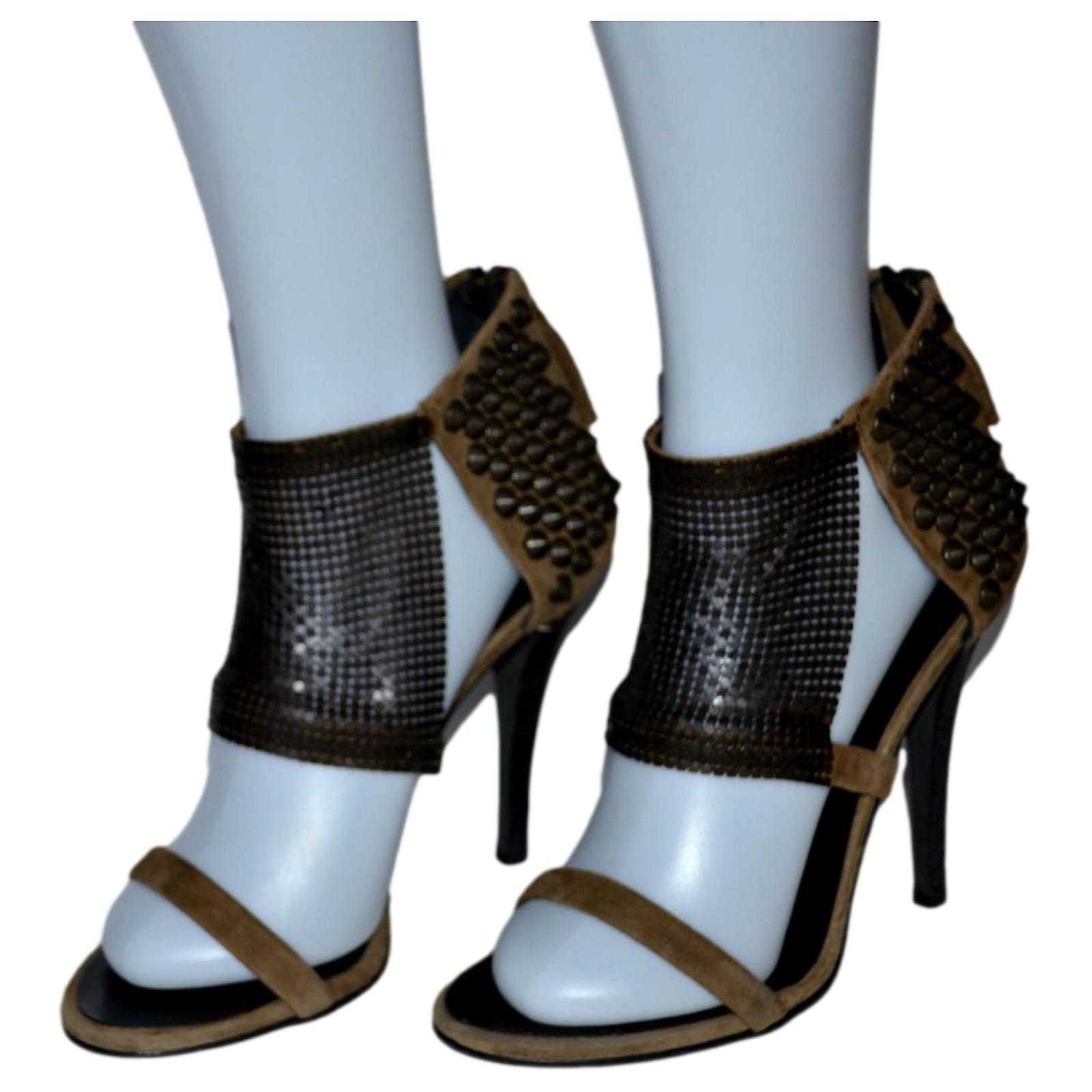 Balmain sandals Khaki Deerskin ref 1839741 Joli Closet