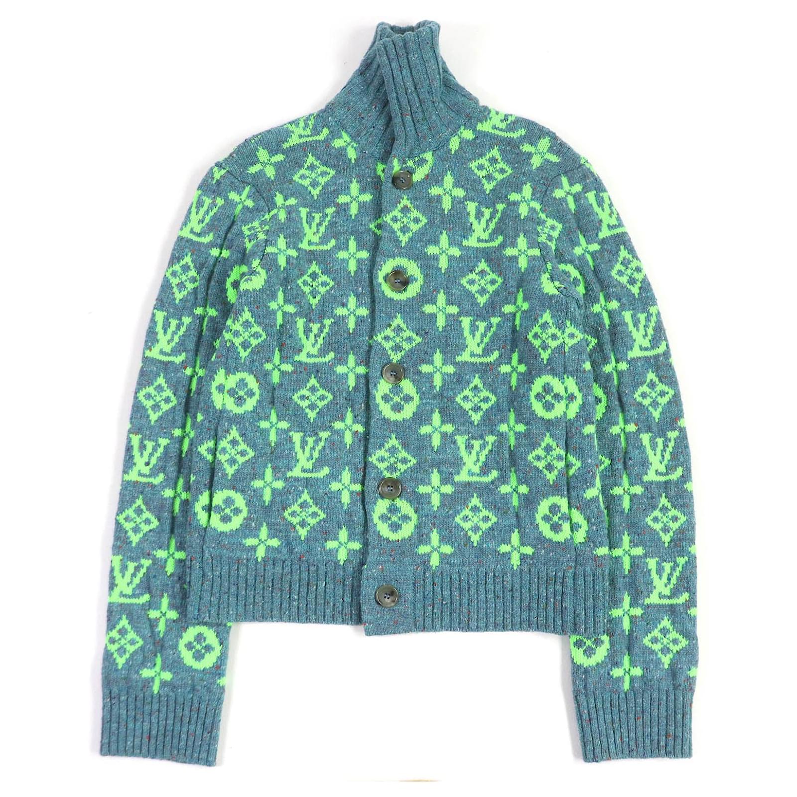 Louis Vuitton ロゴ柄カーディガン 並行品です Louis Vuitton Monogram Knit Cardigan Blue S ref.1841605 - Joli Closet