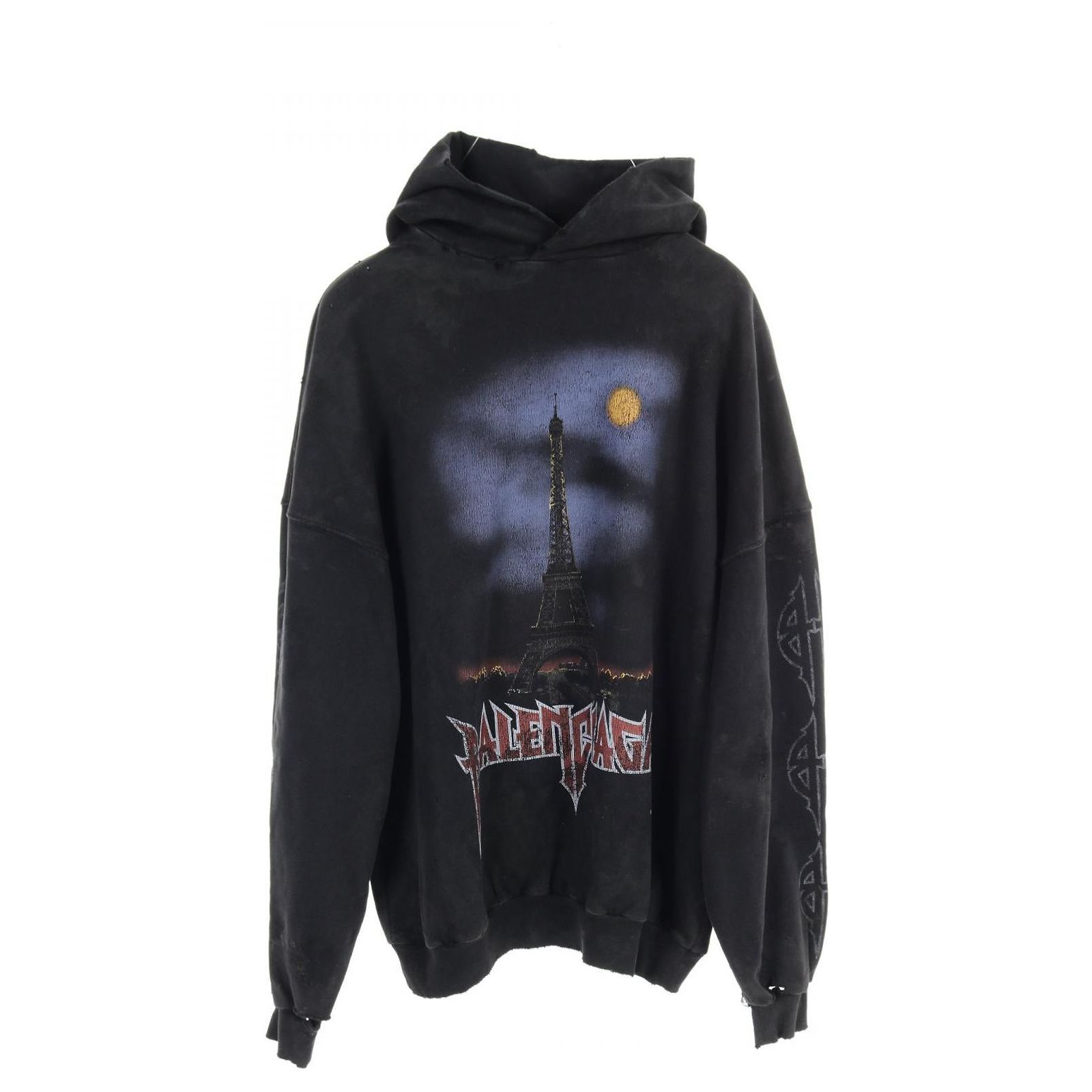 Balenciaga Paris Moon Cotton Hoodie 744462 Black ref.JC1843388 