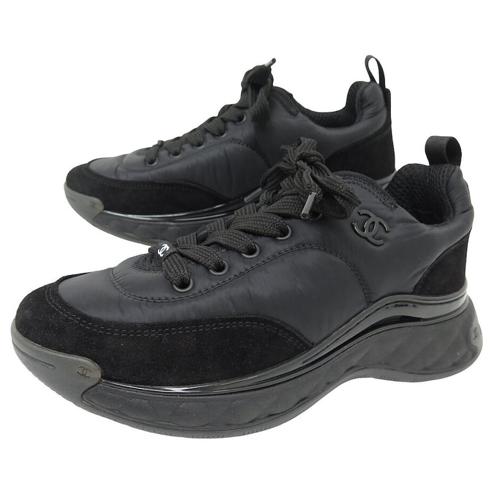 靴 CHANEL 36,5 NEW CHANEL CC RUNNER G38035 SNEAKERS 37 CANVAS AND SUEDE