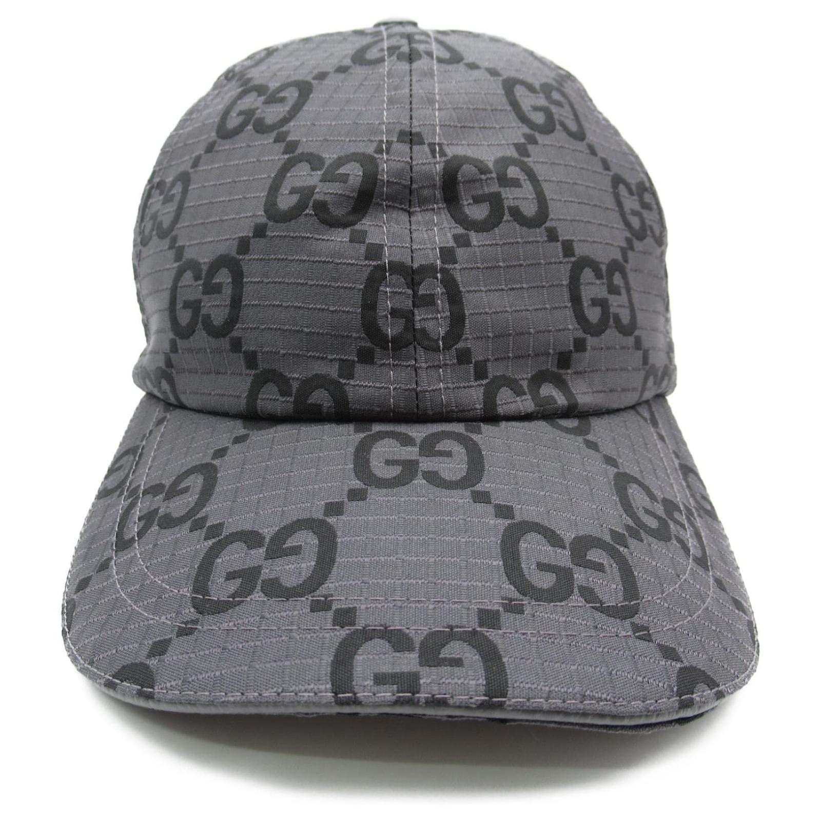 Gucci GG Polyester Baseball Cap Hat Grey Plastic ref.JC1844002