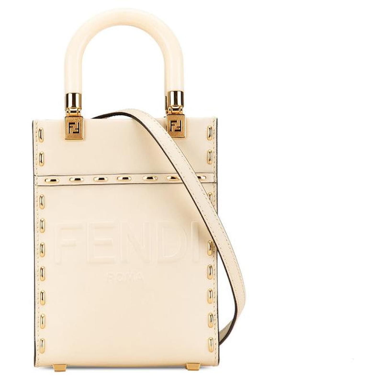 Fendi Sunshine Small Shopper Handbag Beige (Sold) - Joli Closet