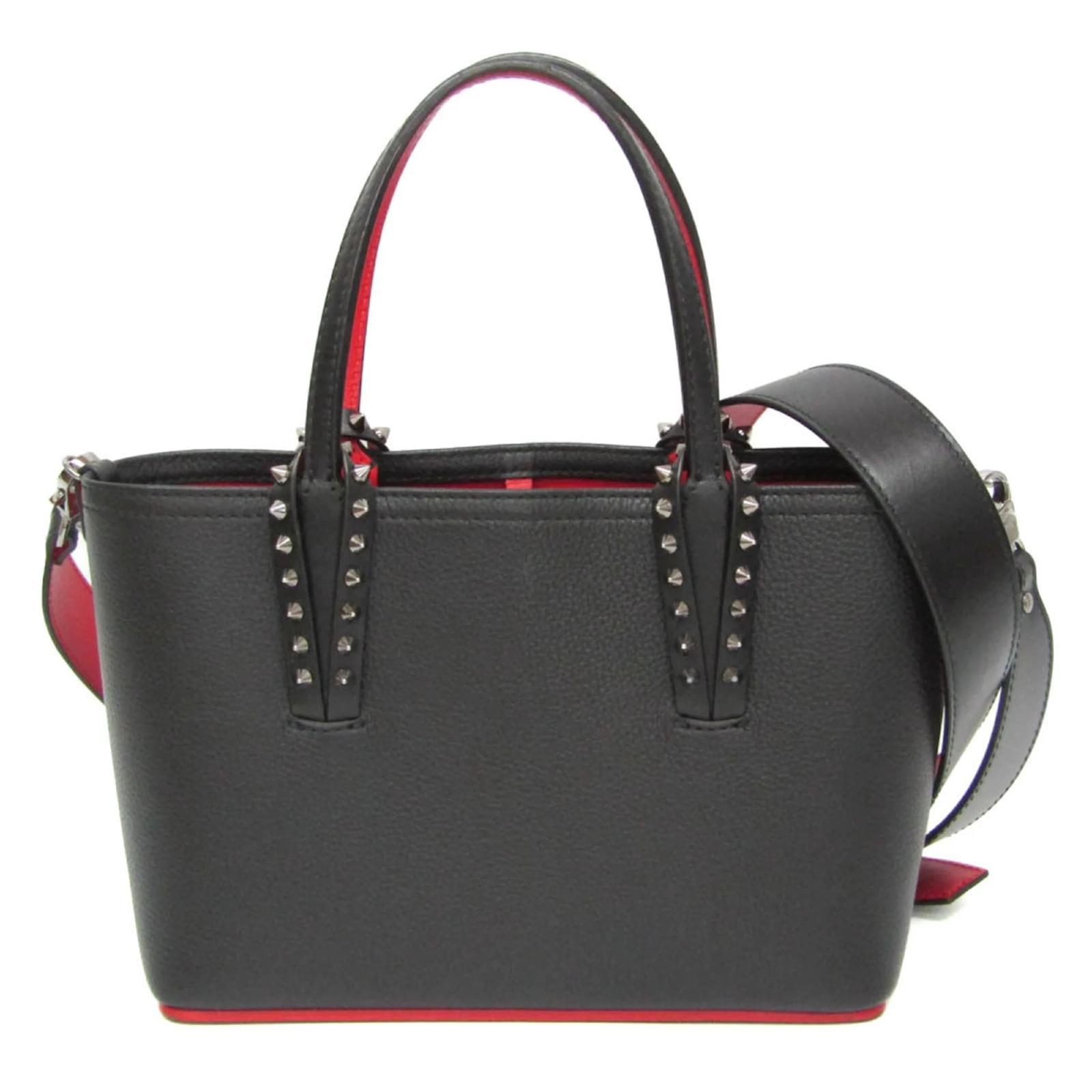 Christian Louboutin Kabata Mini Leather Handbag Black Red ref