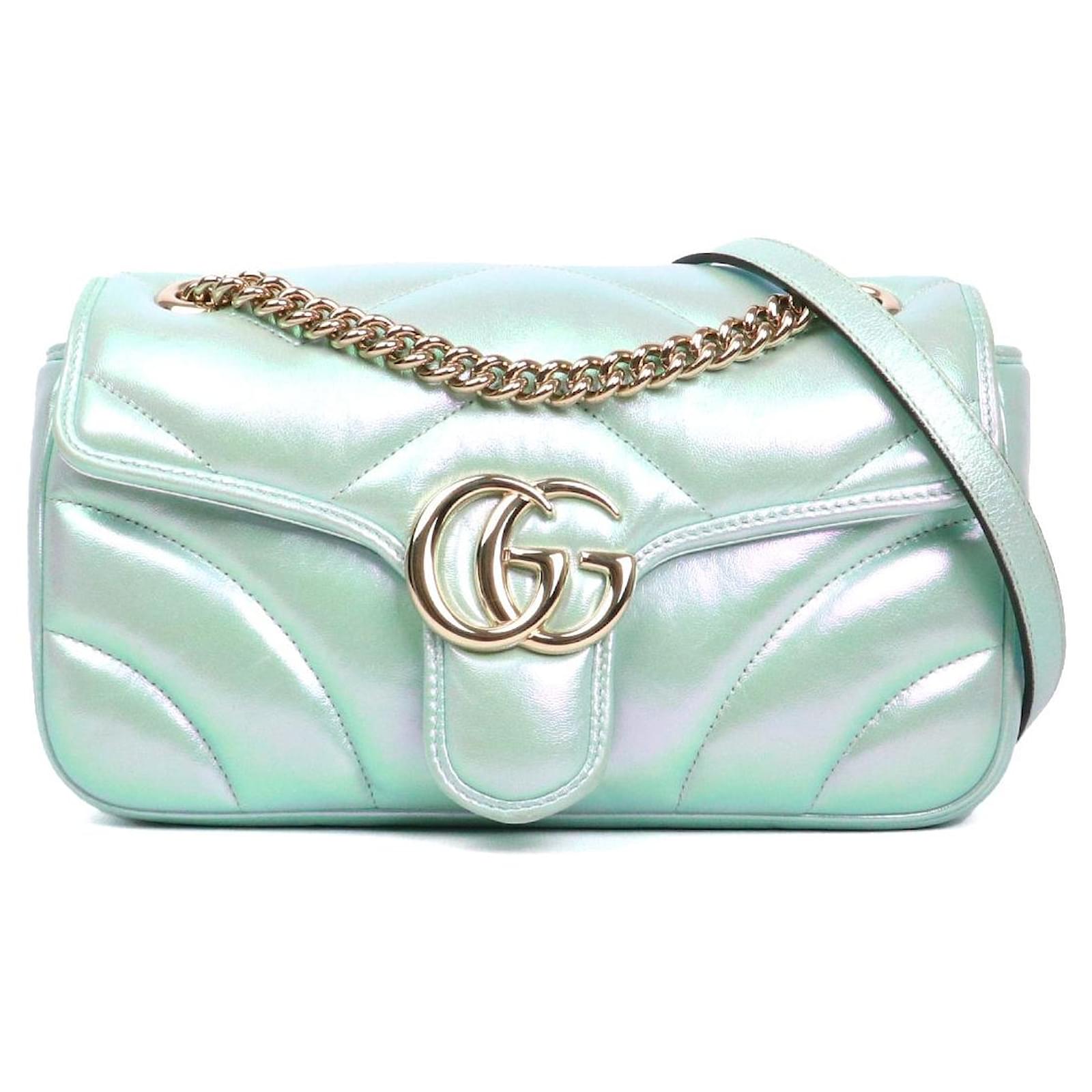 Marmont Bag Pastel Blue Gucci Marmont GUCCI Handbags Leather Blue