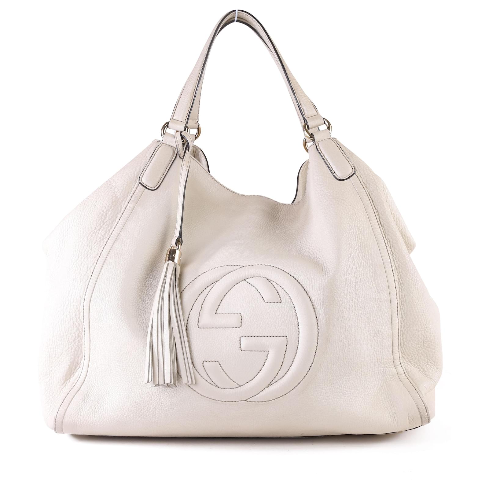 Leather Borsa Gucci Soho Grande Gucci Off-White Pebbled Calfskin