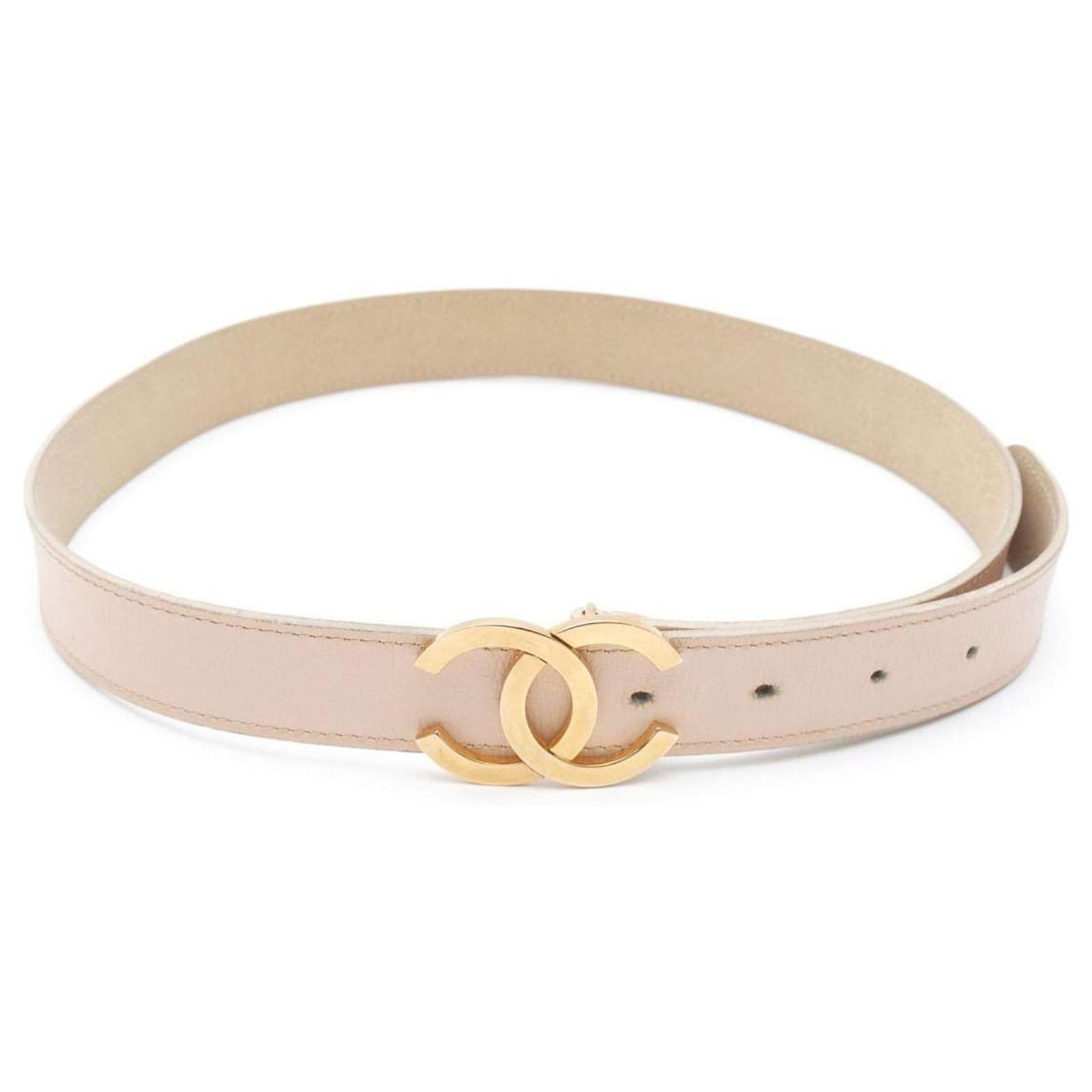 23SS CHANEL belt シャネル　ベルト ラムスキン ベージュゴールド Chanel Belts Beige Golden Leather ref.1855402 - Joli Closet