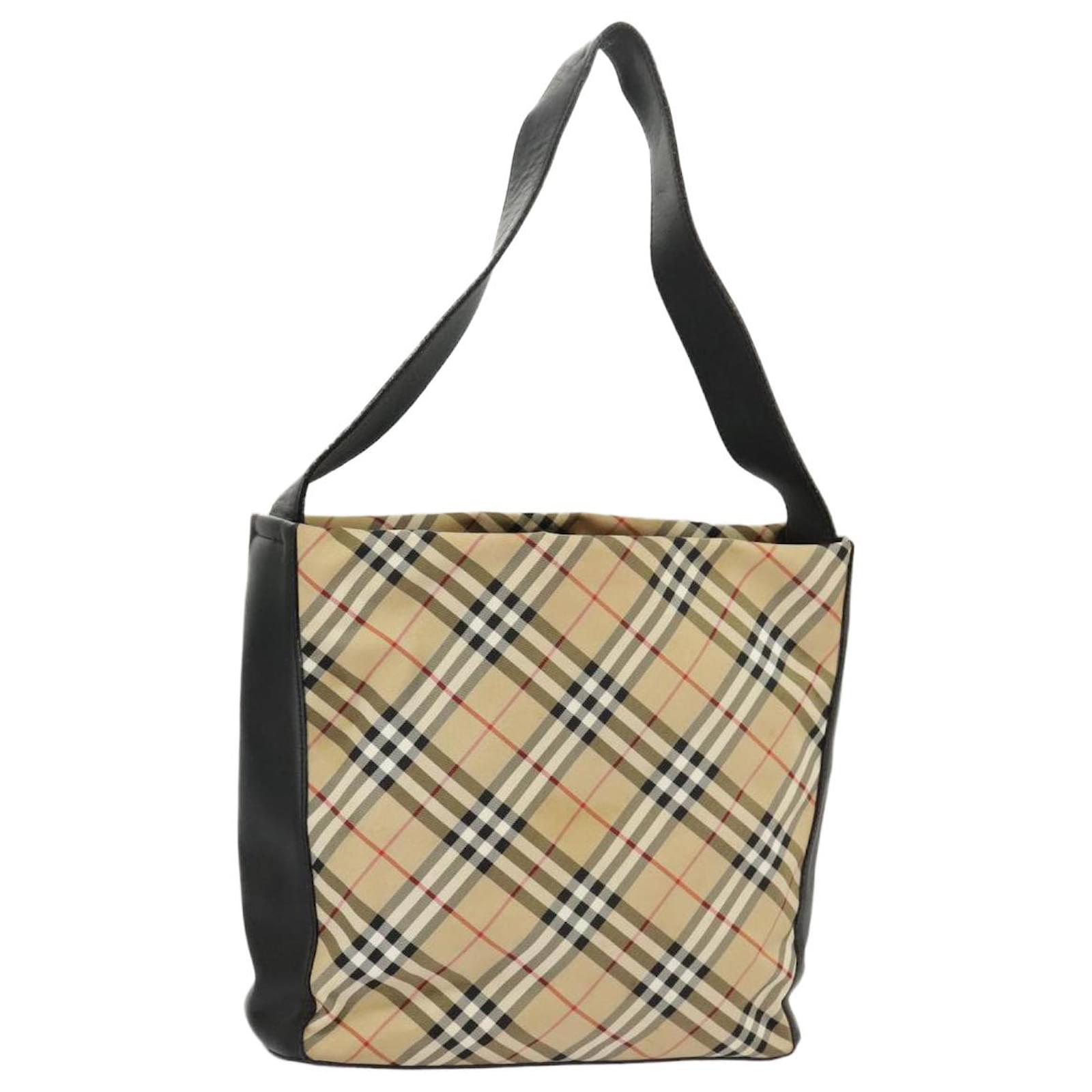 Bolso de hombro Burberry Nova Check Blue Label de nailon beige