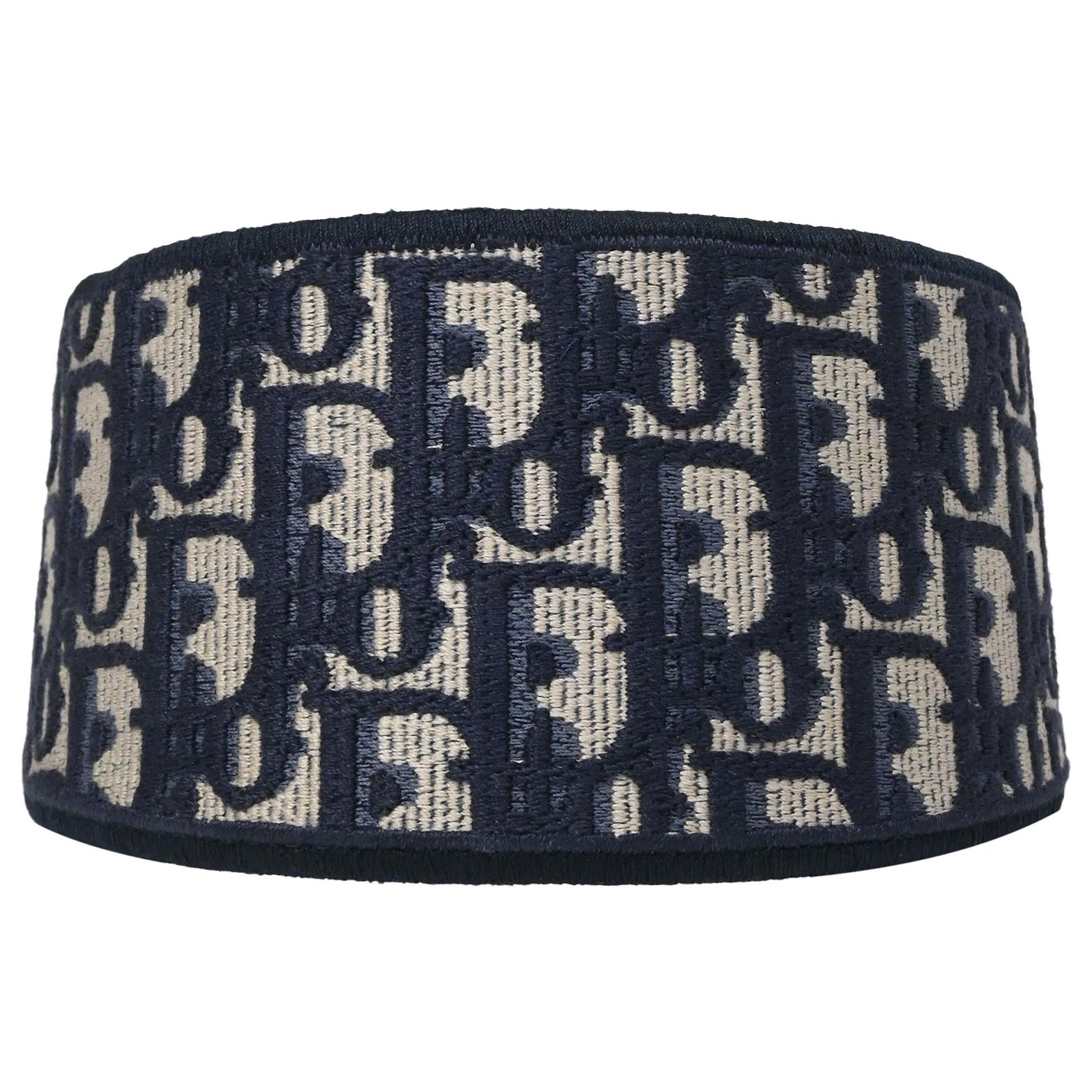 Dior Oblique Headband canvas Navy Blue Dior Oblique Dior Band Headband Navy Blue Embroidery | DIOR main image 3