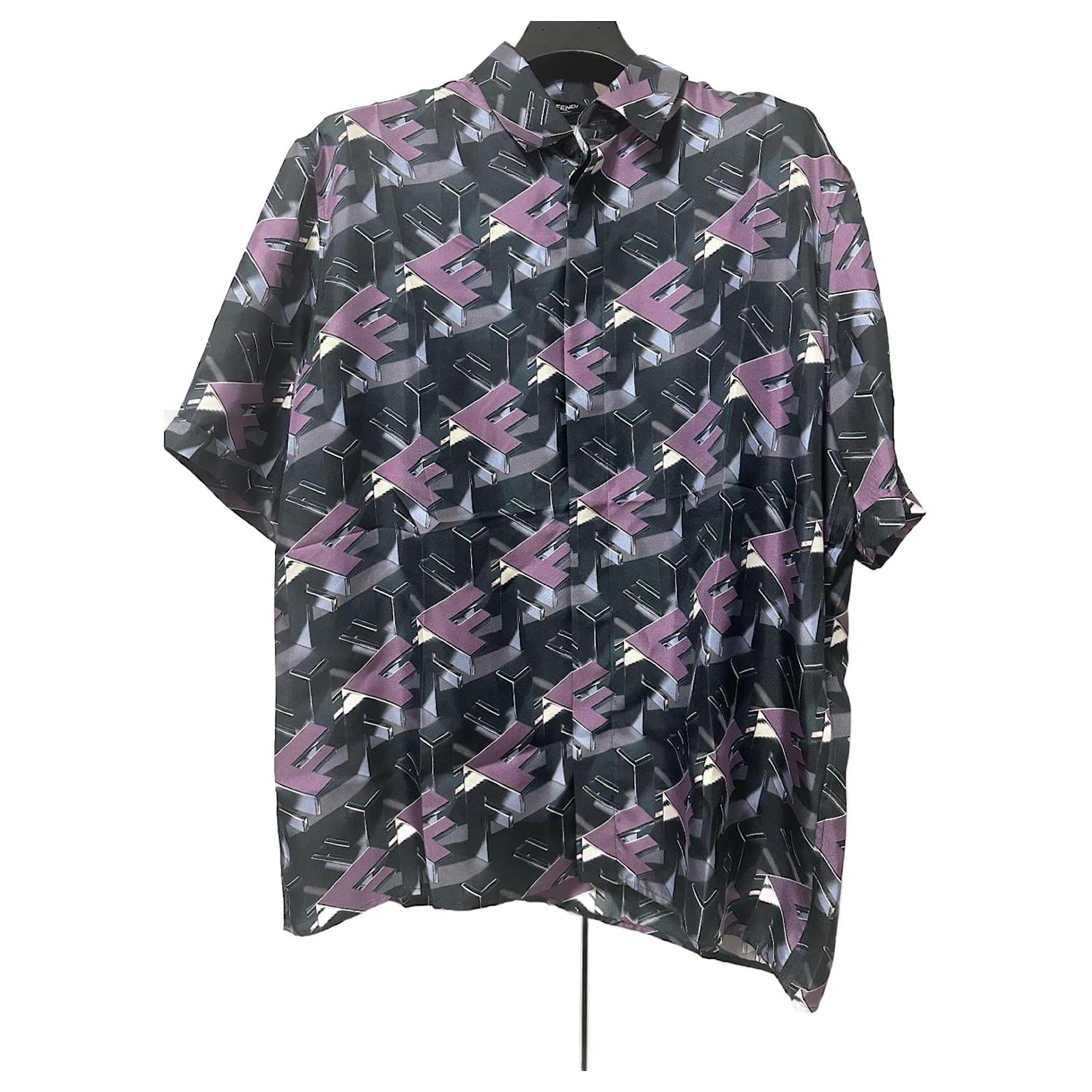 FENDI abstract-print Silk Shirt | Green | FARFETCH