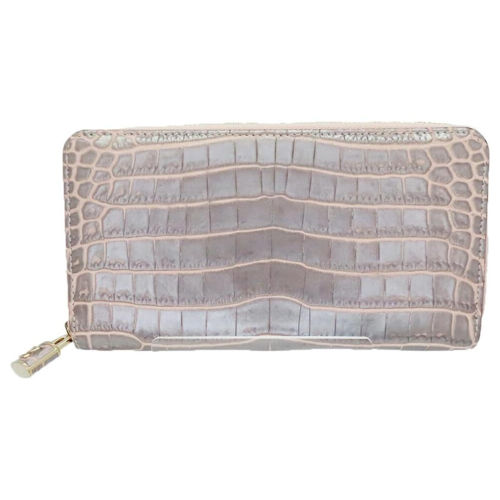 Louis Vuitton Crocodile Zippy Wallet Long Wallet N99373 Pink