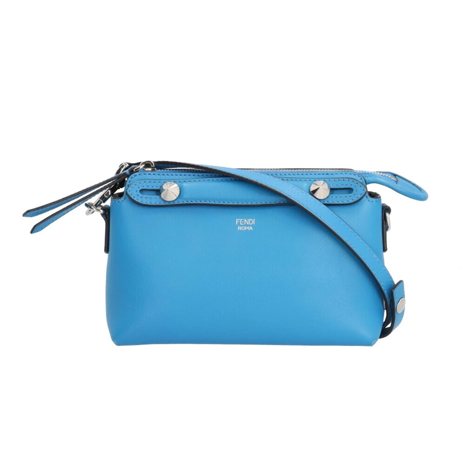 Fendi By The Way Shoulder Bag Blue Leather ref.1861184 Joli Closet