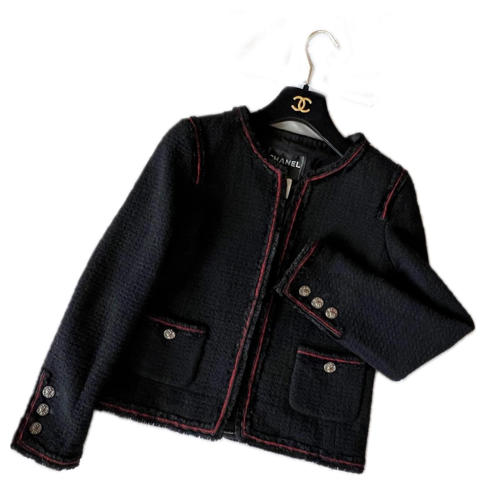 Chanel Iconic Kate Moss Style Black Tweed Jacket ref.JC1861262