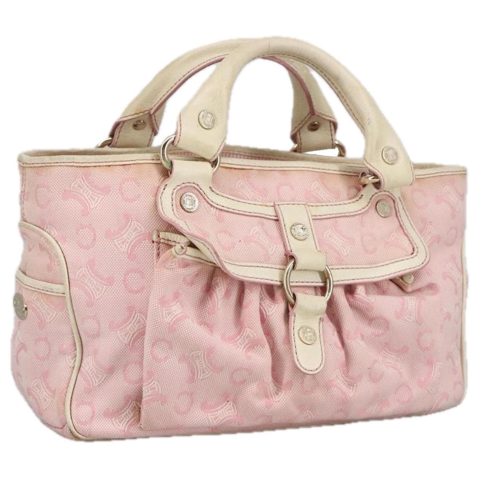 Céline CELINE C Macadam Canvas Hand Bag Pink Auth 102154 ref