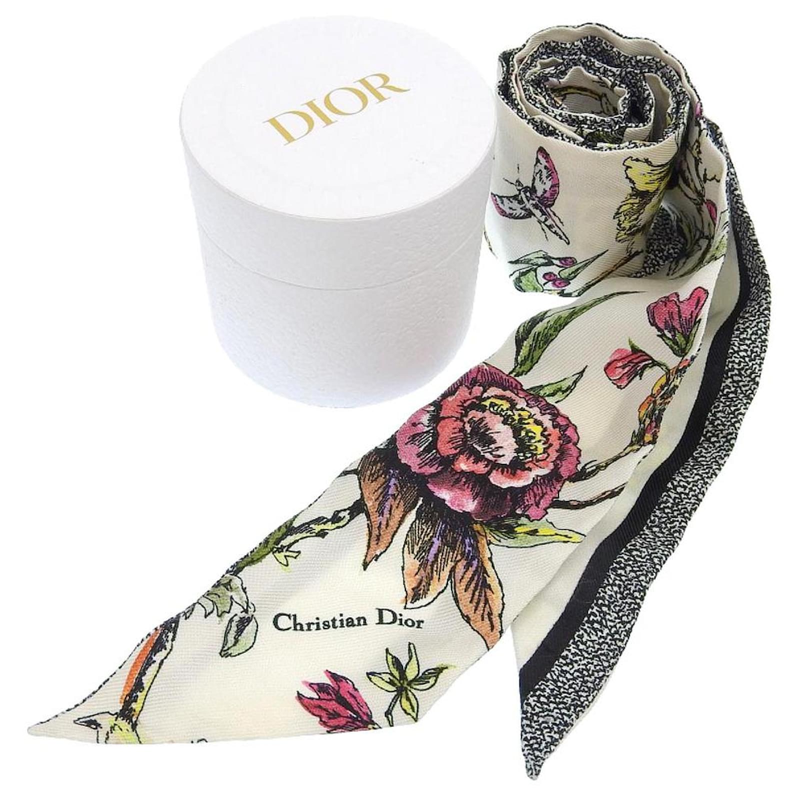 Christian Dior Silk Mitzah Scarf 15MIF106I611 White ref