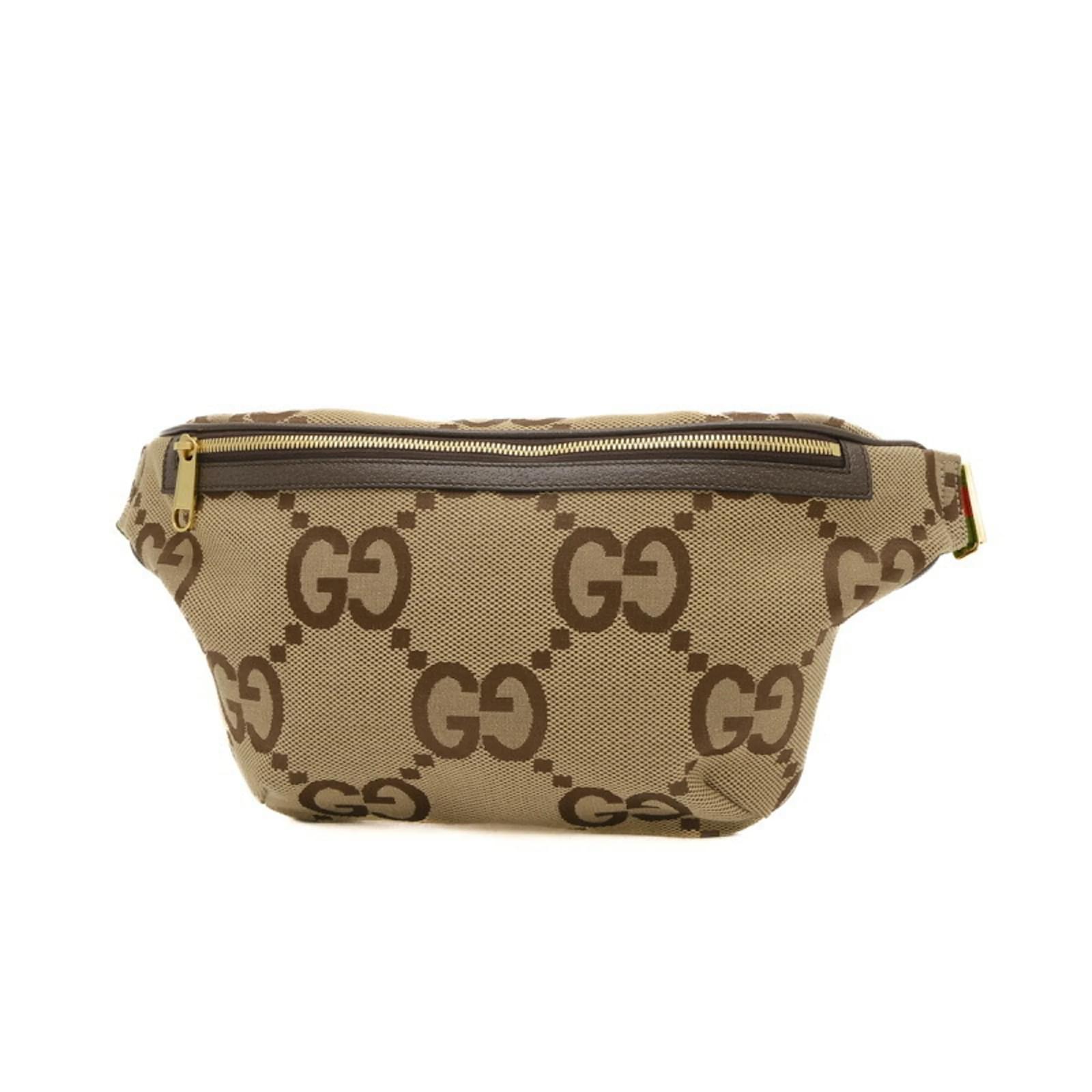 Gucci Jumbo GG Belt Bag for Women Beige Leather Cloth ref