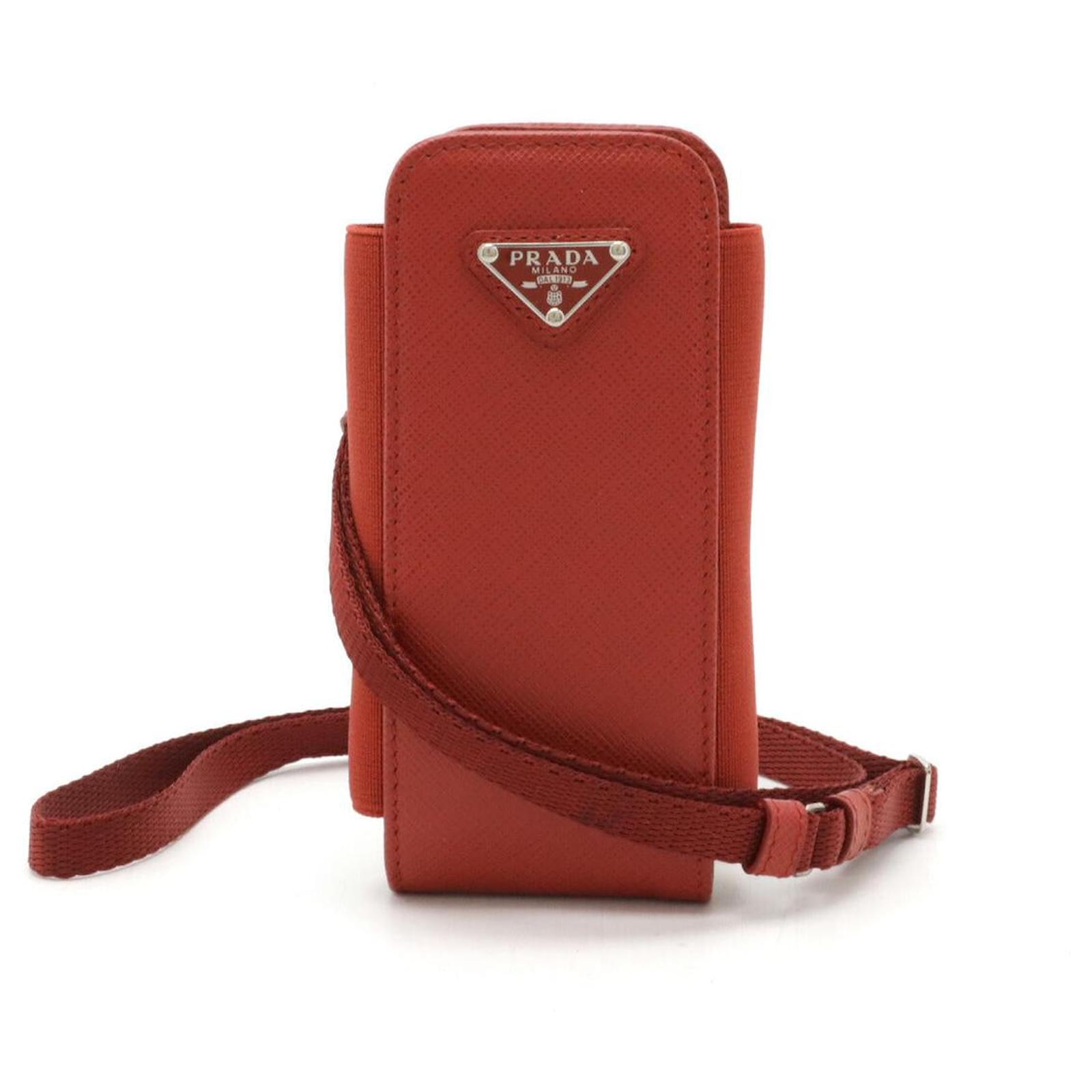 Prada Leather Smartphone Case 1ZT019 Red Joli Closet