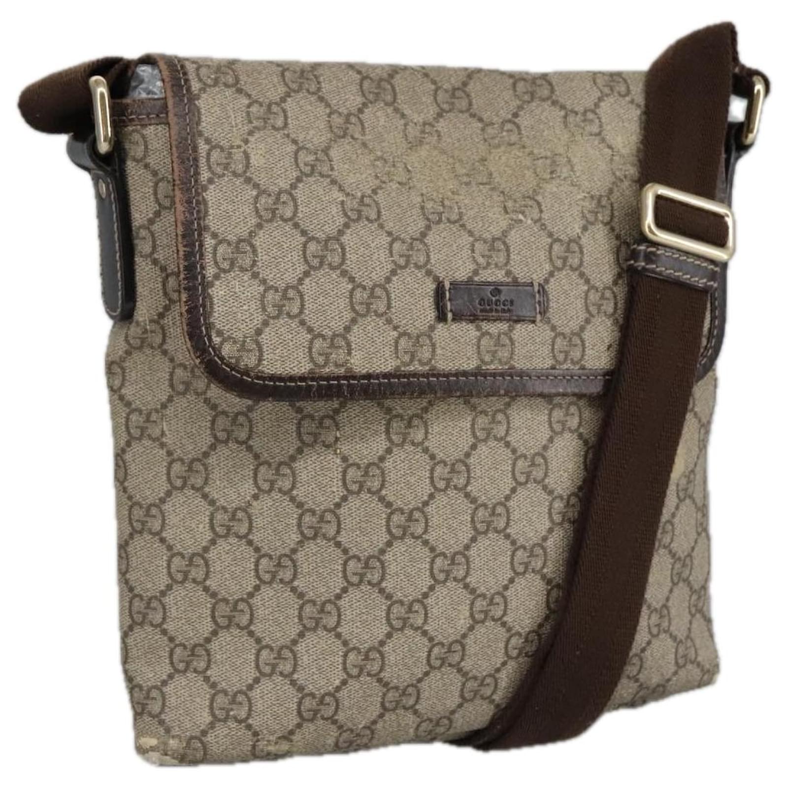 ショルダーバッグ・ポシェット GUCCI GG Supreme shoulder bag leather B.EB/N.ACERO/VRV Gucci -GG Supreme Monogram Textured Calfskin Web Small
