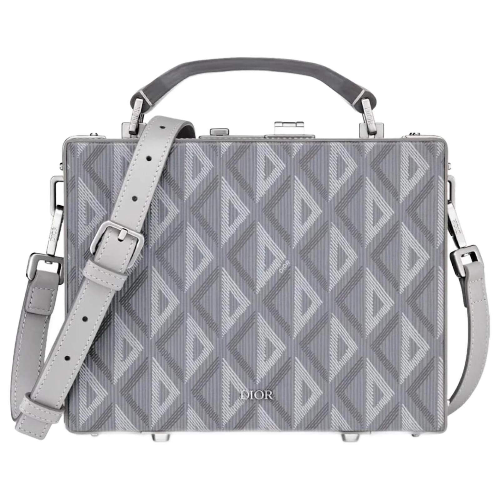 Christian Dior Dior Lock cd diamond bag Grey Leather ref.JC1874821