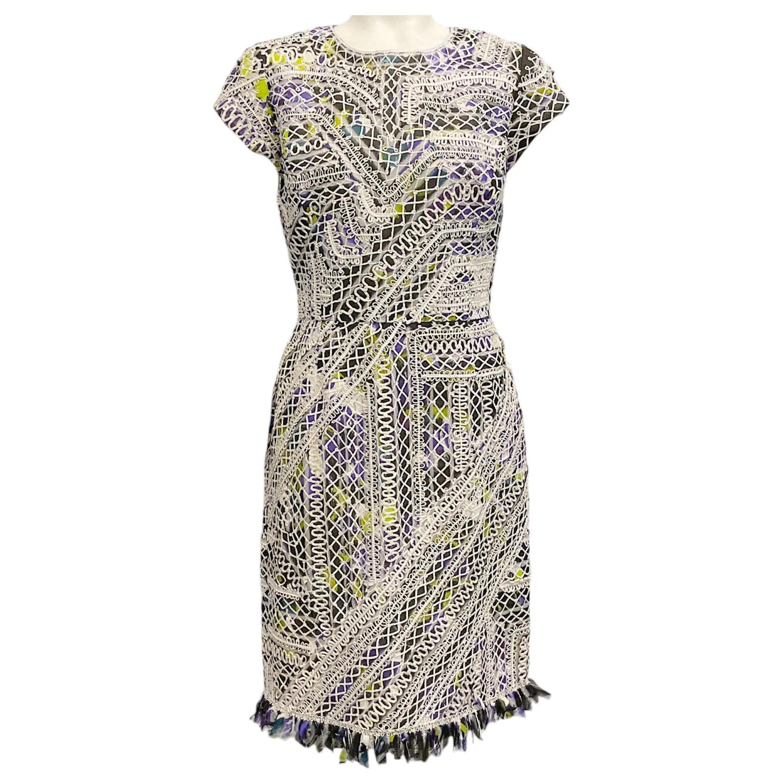 chinese dress ladies Oscar de la Renta // Silk Lace Fringe Dress  VSP Consignment