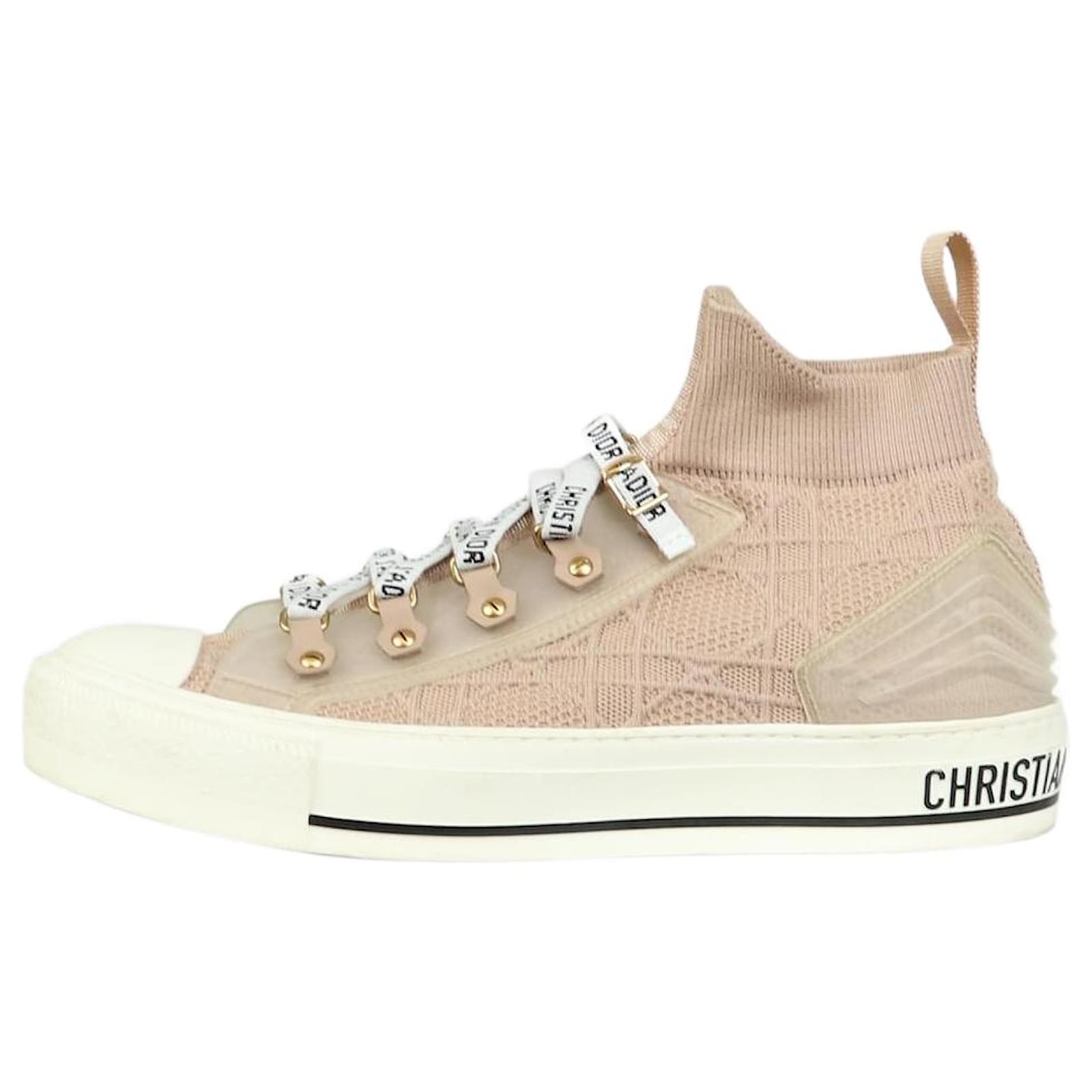 White Dior Knit Trainers Christian Dior Taupe J'Adior Knit