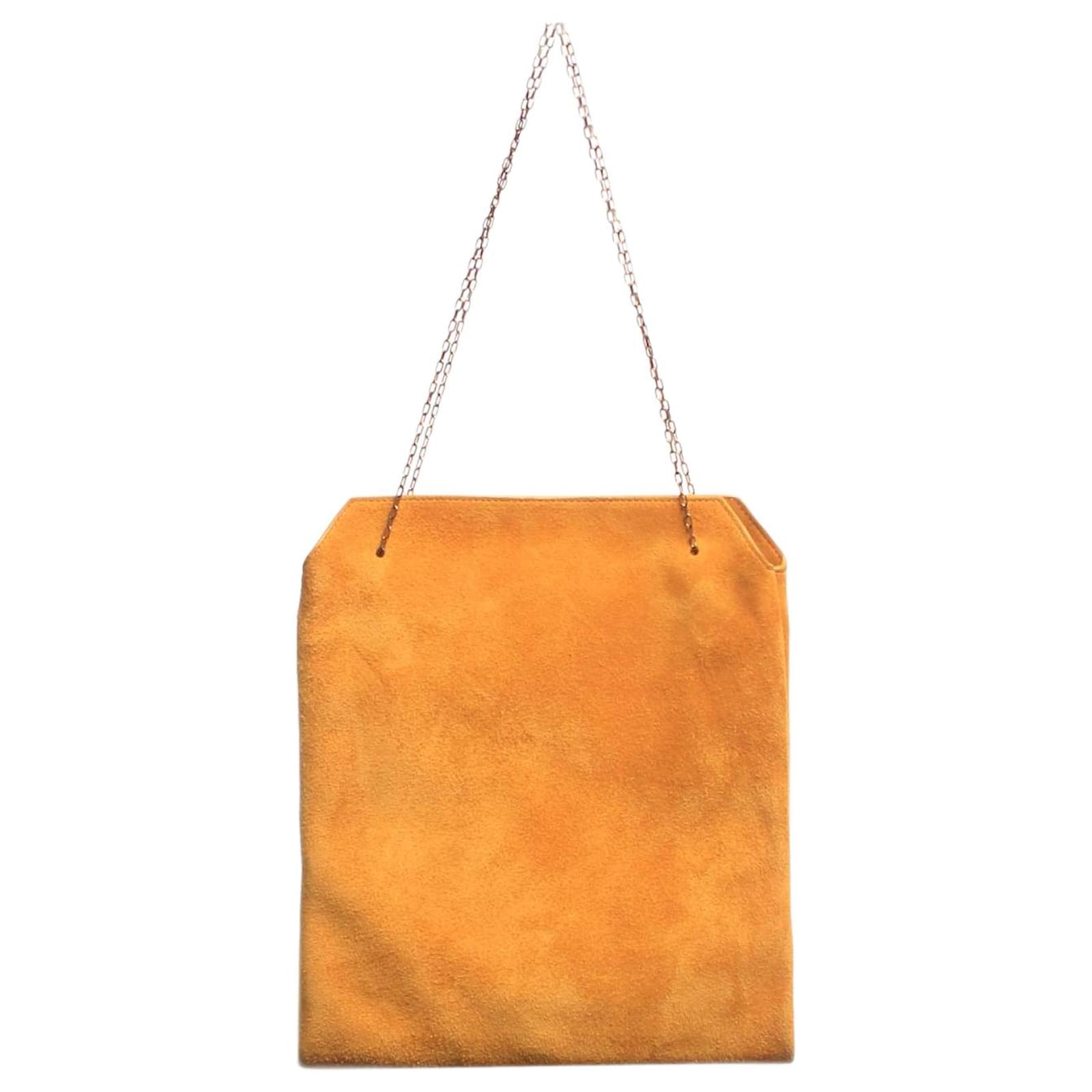 The row Mustard suede Lunch bag Joli Closet