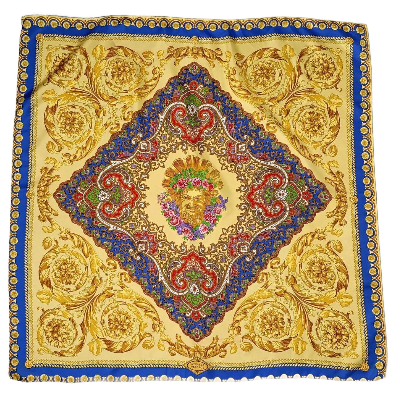 Gianni Versace Atelier Versace yellow scarf with fantasy