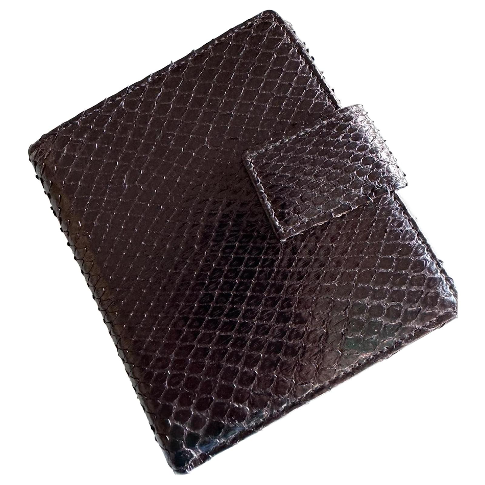 Yves Saint Laurent Monedero tipo piel serpiente Negro