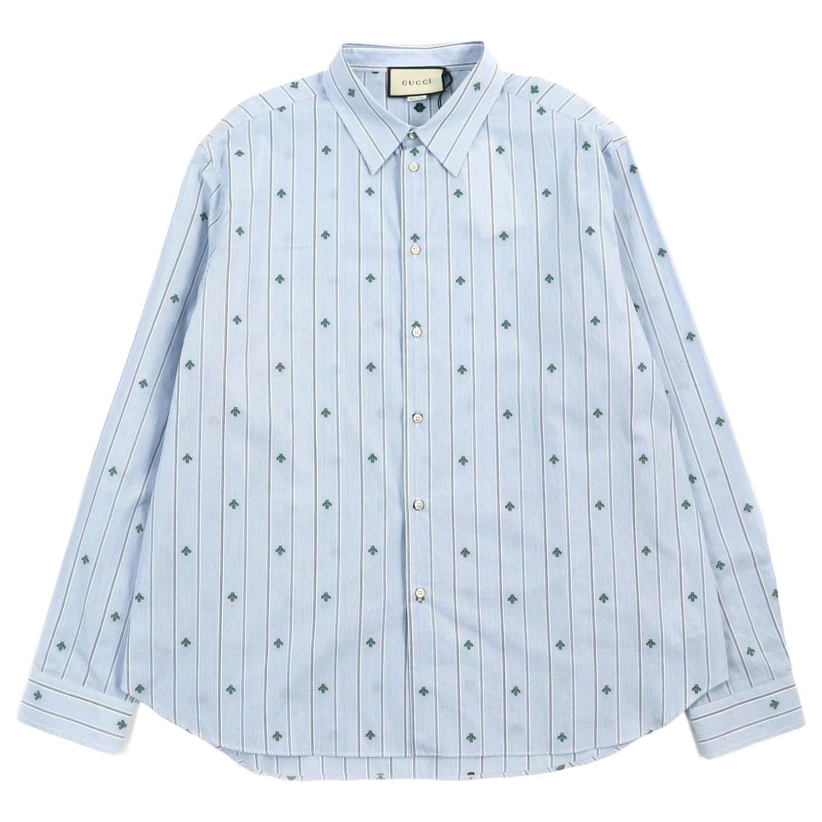 Broderie Abeille Chemise Gucci Homme Abeille Chemise à Rayures