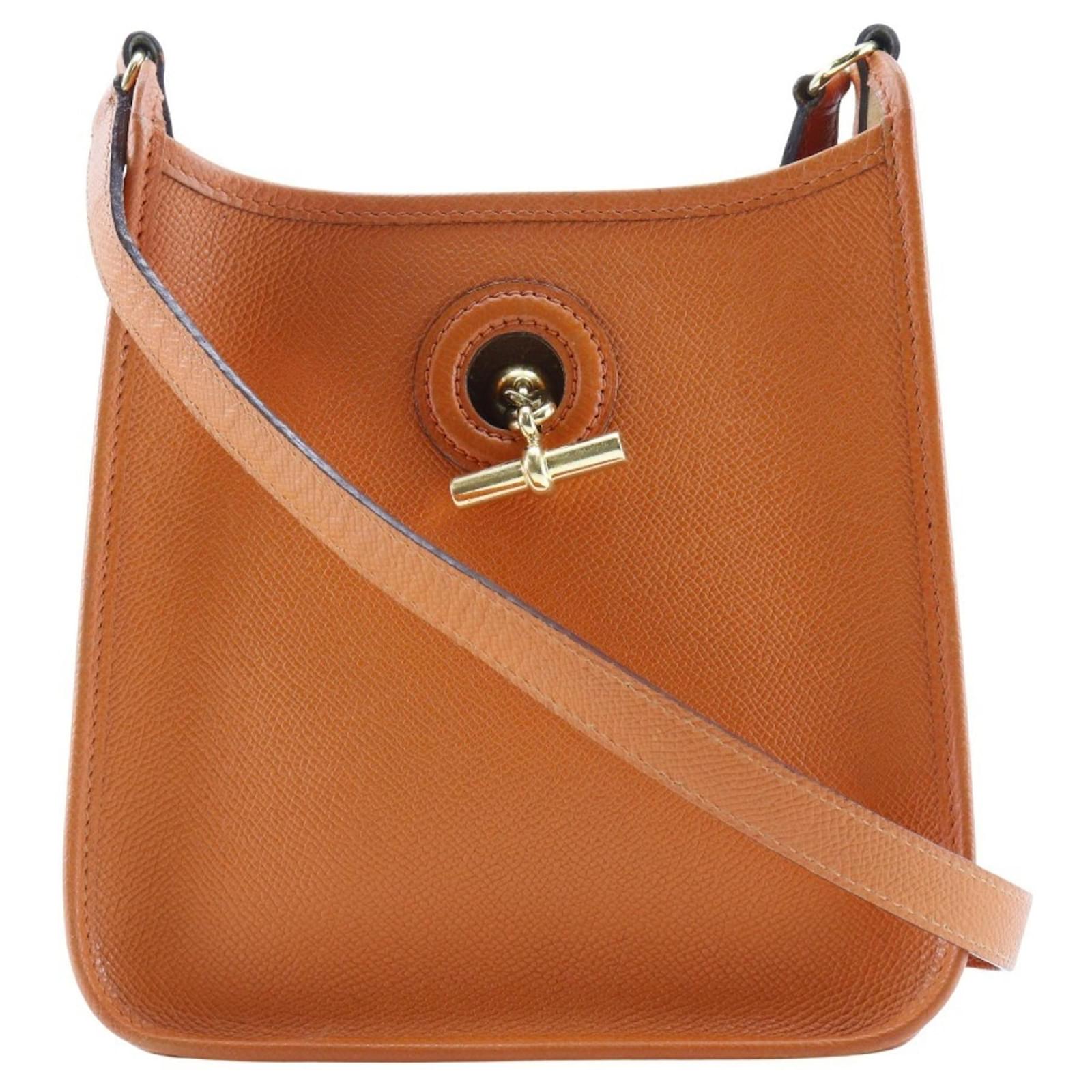 Hermès TPM Vespa Schultertasche von Hermes Orange Leder ref
