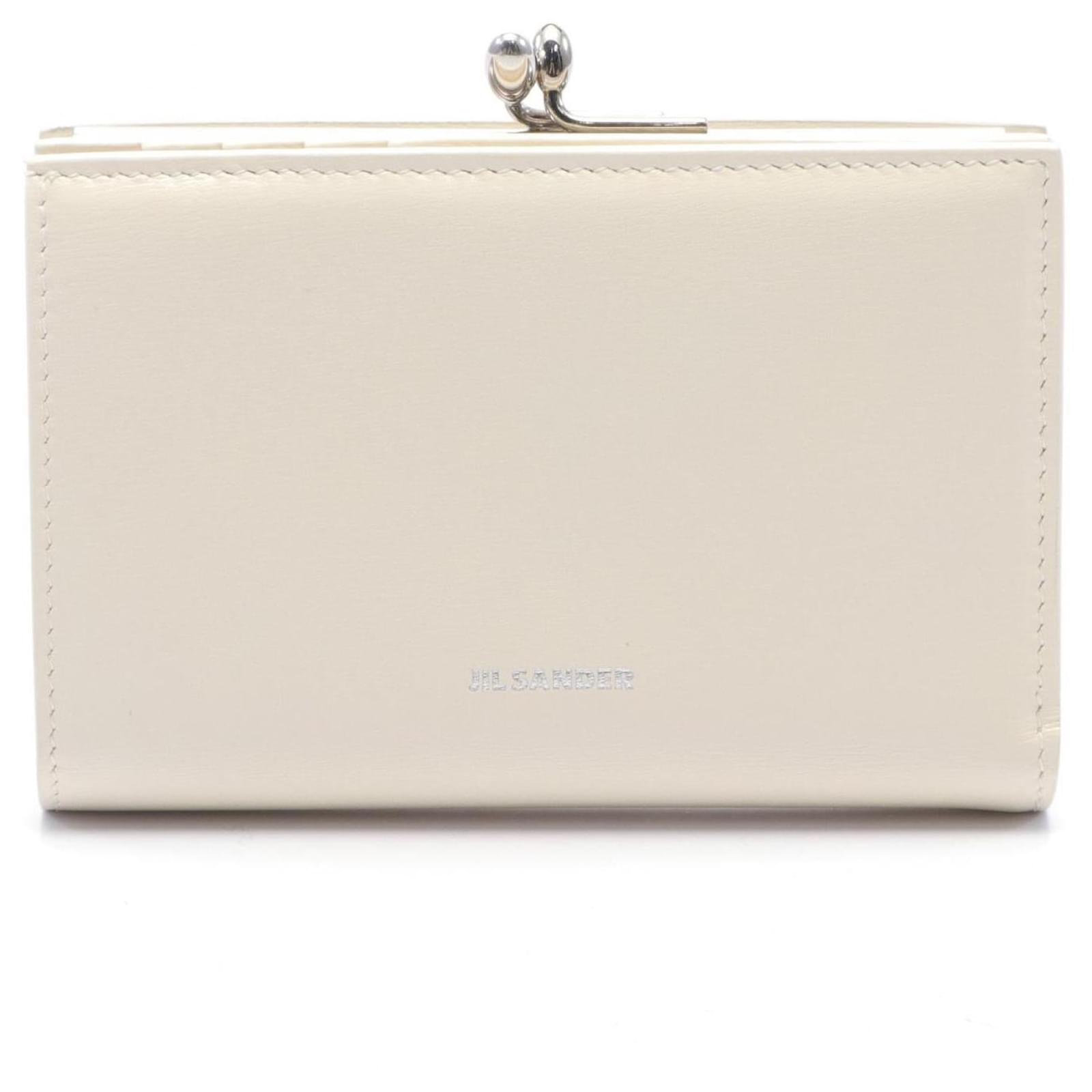 Jil Sander Goji Small Leather Wallet White Joli Closet