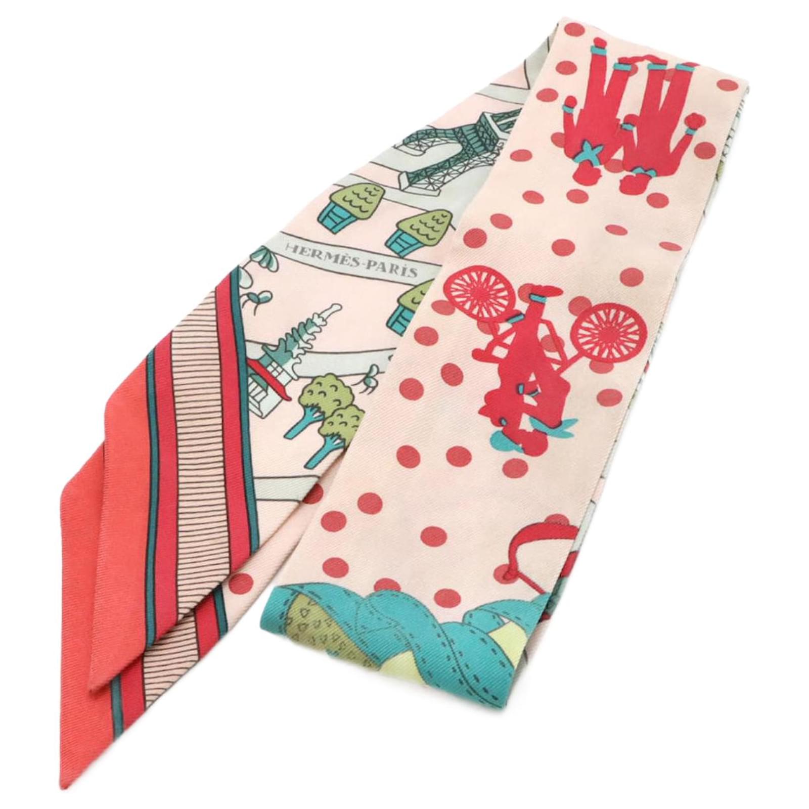 Foulard en soie Hermès Twilly Les Nouveaux Amoureux de Paris Toile