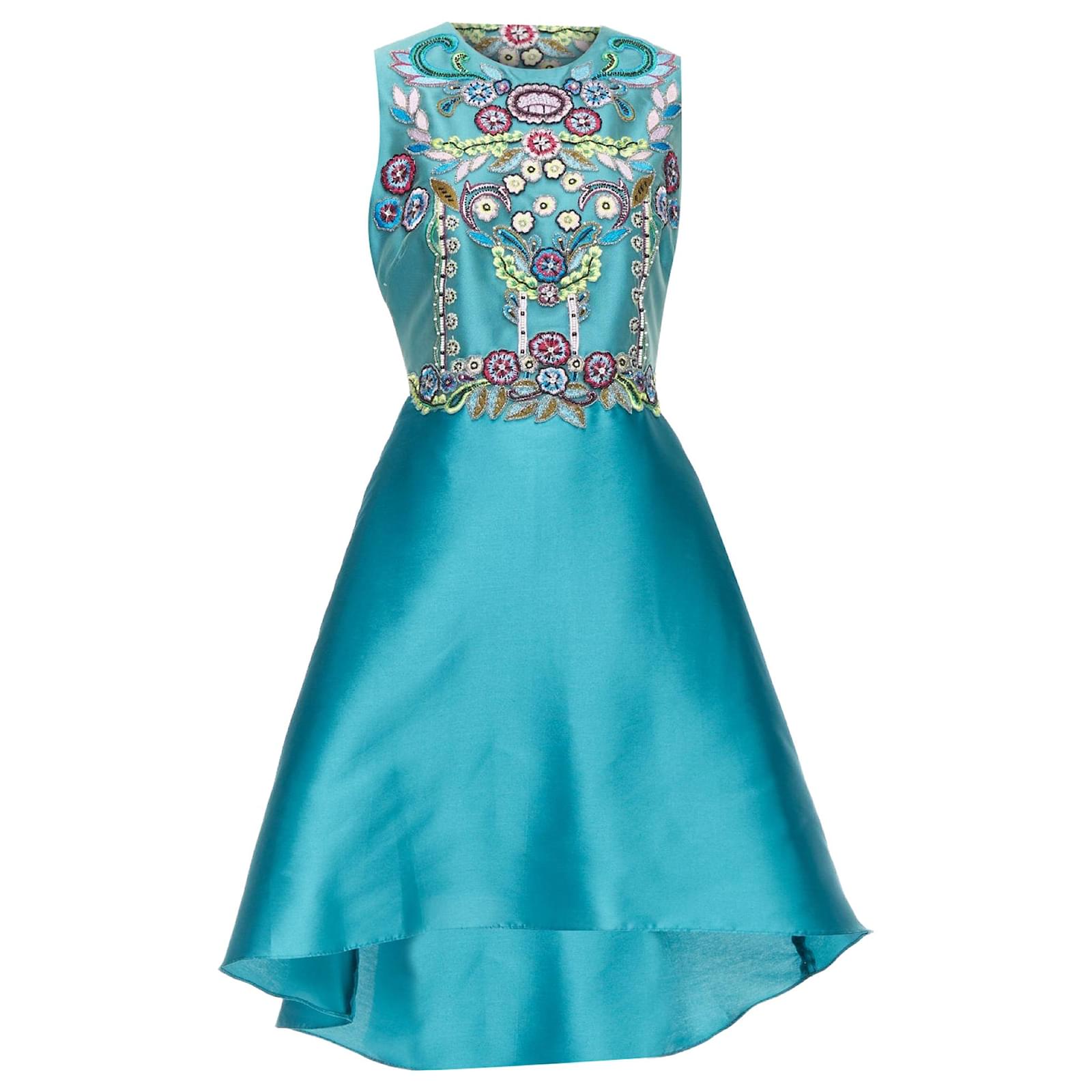 Marchesa Notte mikado bead embroidery high low dress (Sold) - Joli Closet