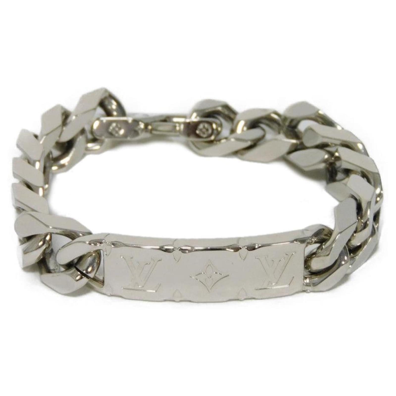 Louis Vuitton Bracelet Chain Monogram M00855 Silvery Metallic
