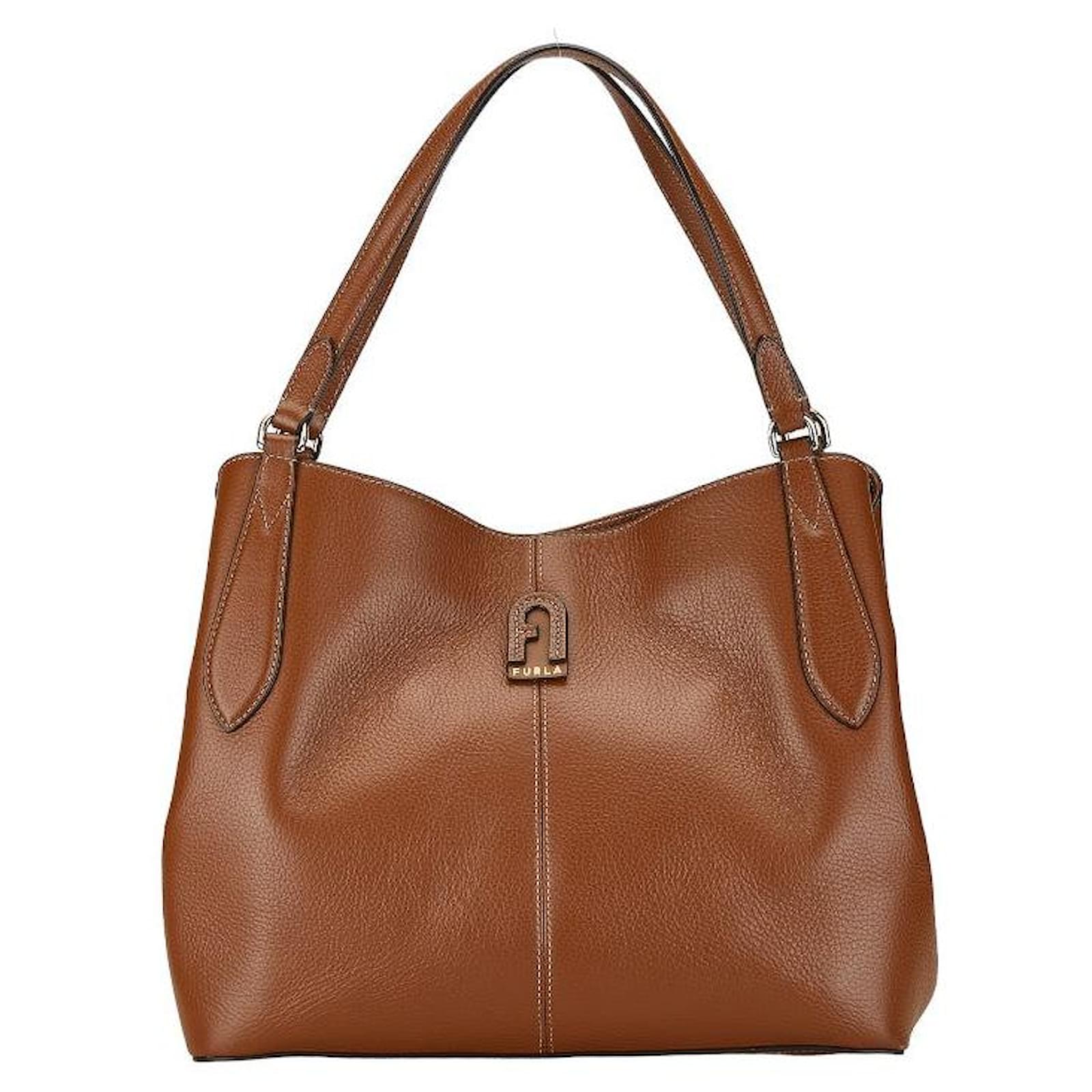 Furla Daphne Leather Tote Bag Brown ref.1897626 - Joli Closet