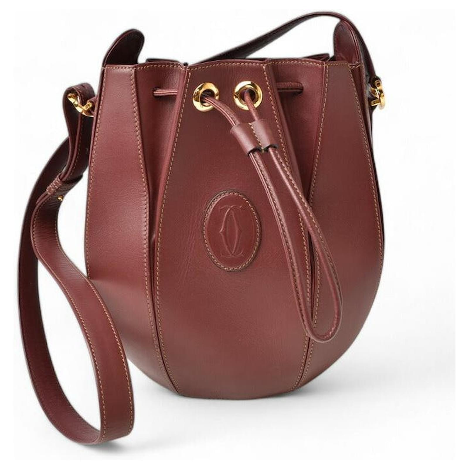 Cartier Leather Shoulder Bag Must Line Brown ref.1899370 - Joli Closet