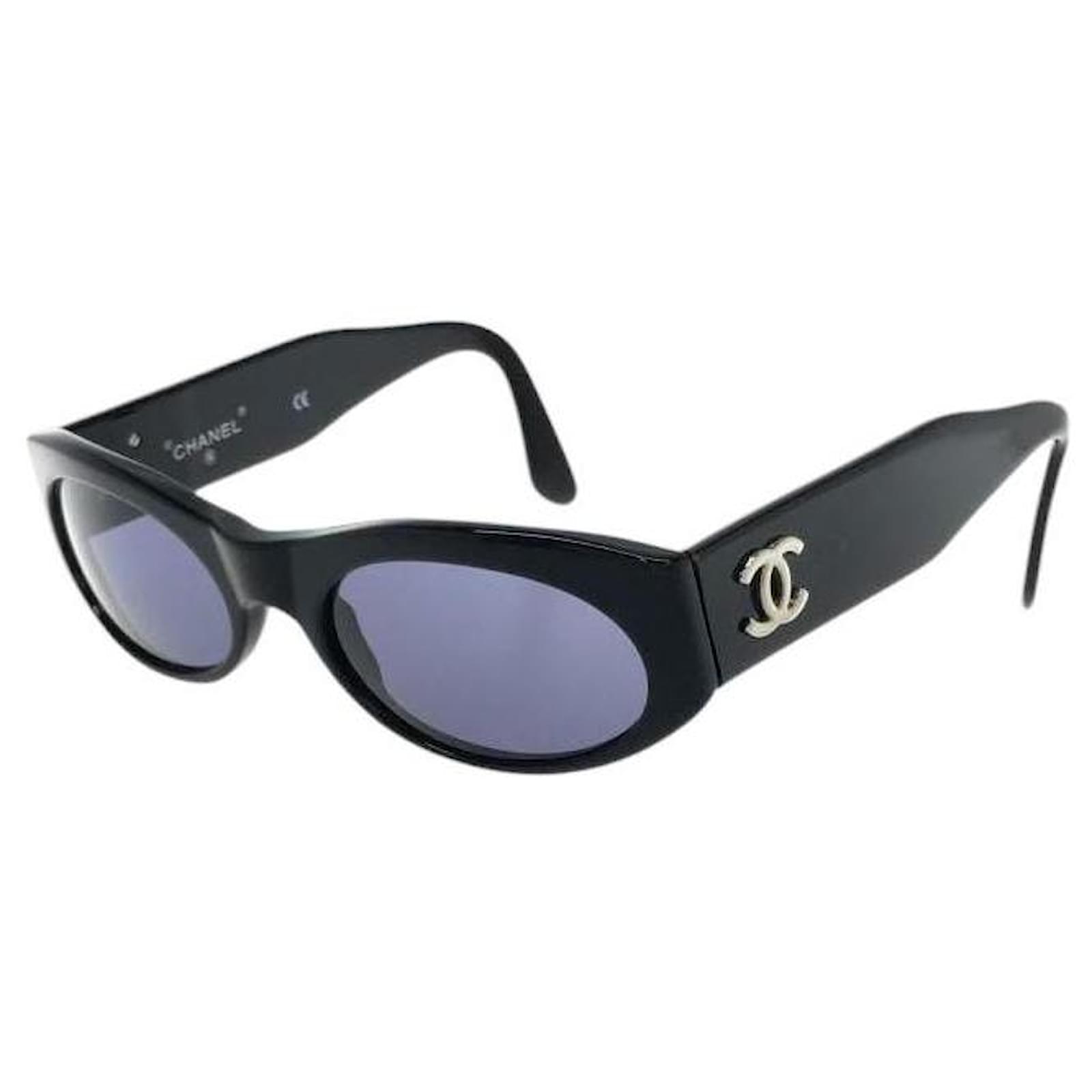 Occhiali da sole Chanel Nero Argento Logo CC 06920 94305 Plastica