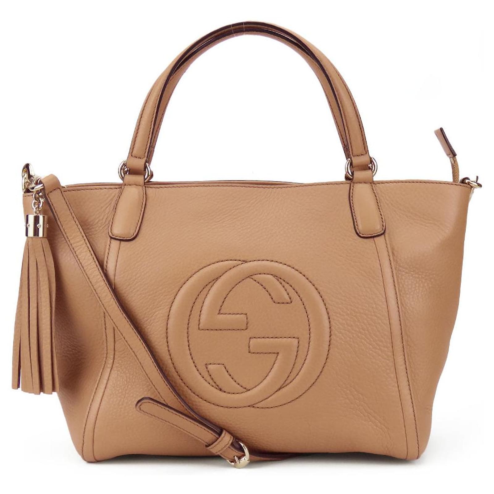 GUCCI ソーホー 2WAYトートバッグ ブラウン カーフ