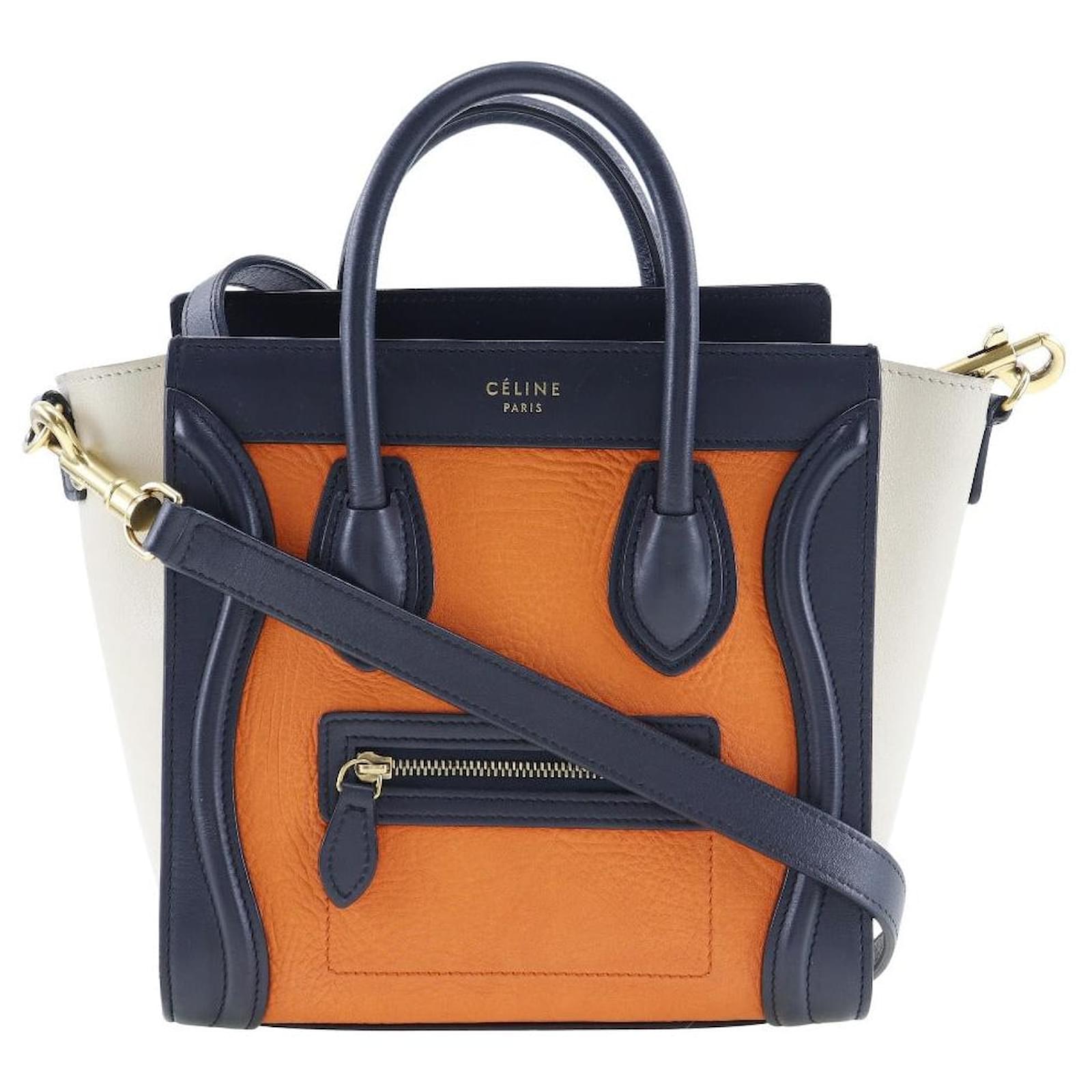 Celine Luggage Nano Shopper Shoulder Bag Orange
