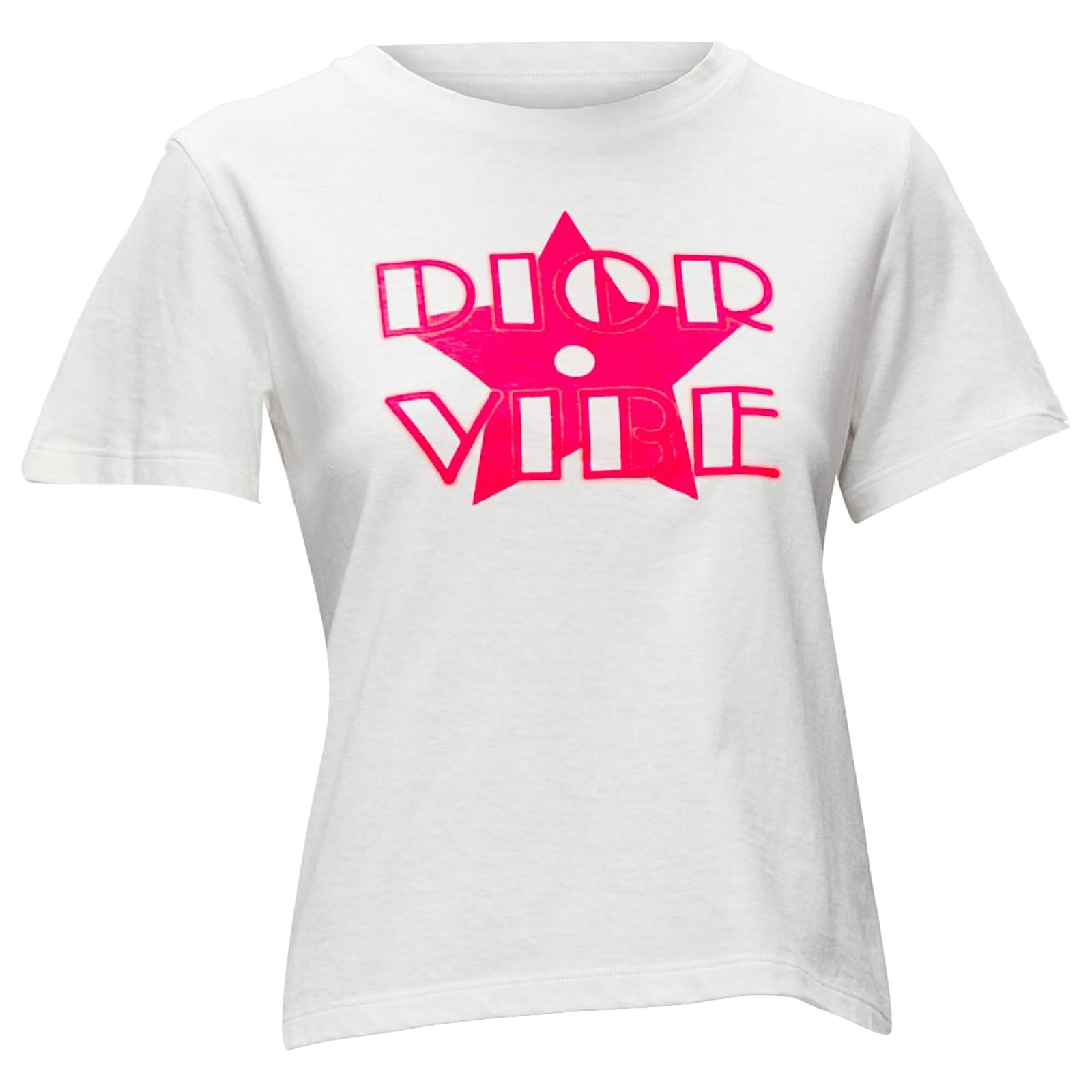 Christian Dior Dior Vibe star logo graphic CD bee tshirt Pink
