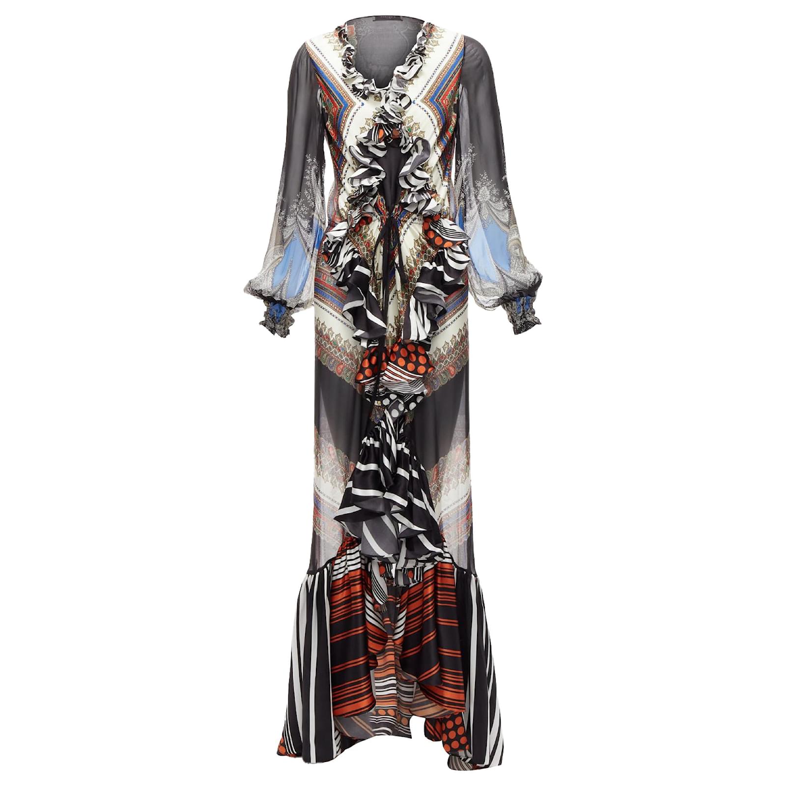 Abito in chiffon con volant trasparente Givenchy Riccardo Tisci