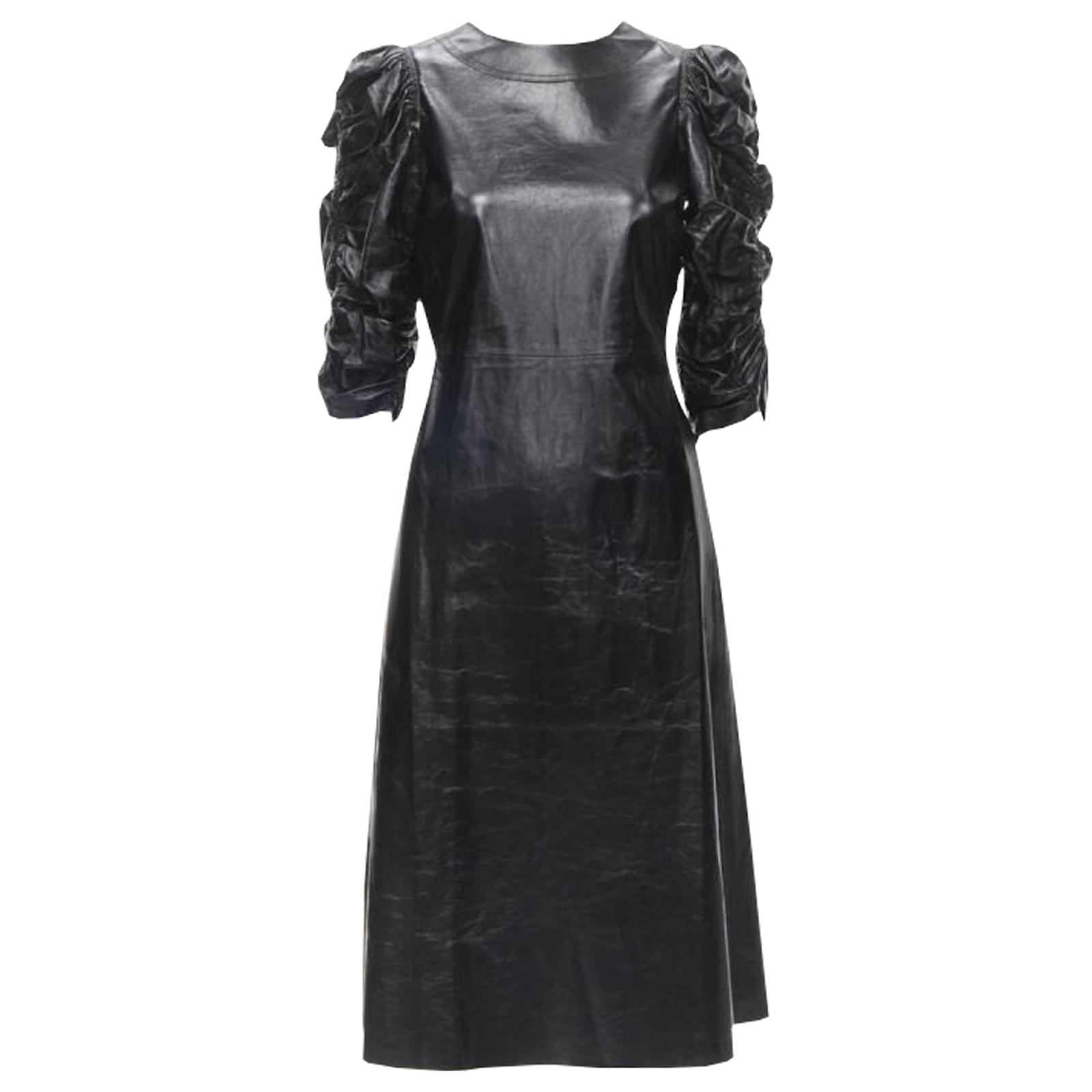 knee length dresses for ladies Celine by Phoebe Philo Color Block Lambskin Dress – Moore Vintage Archive main image 0
