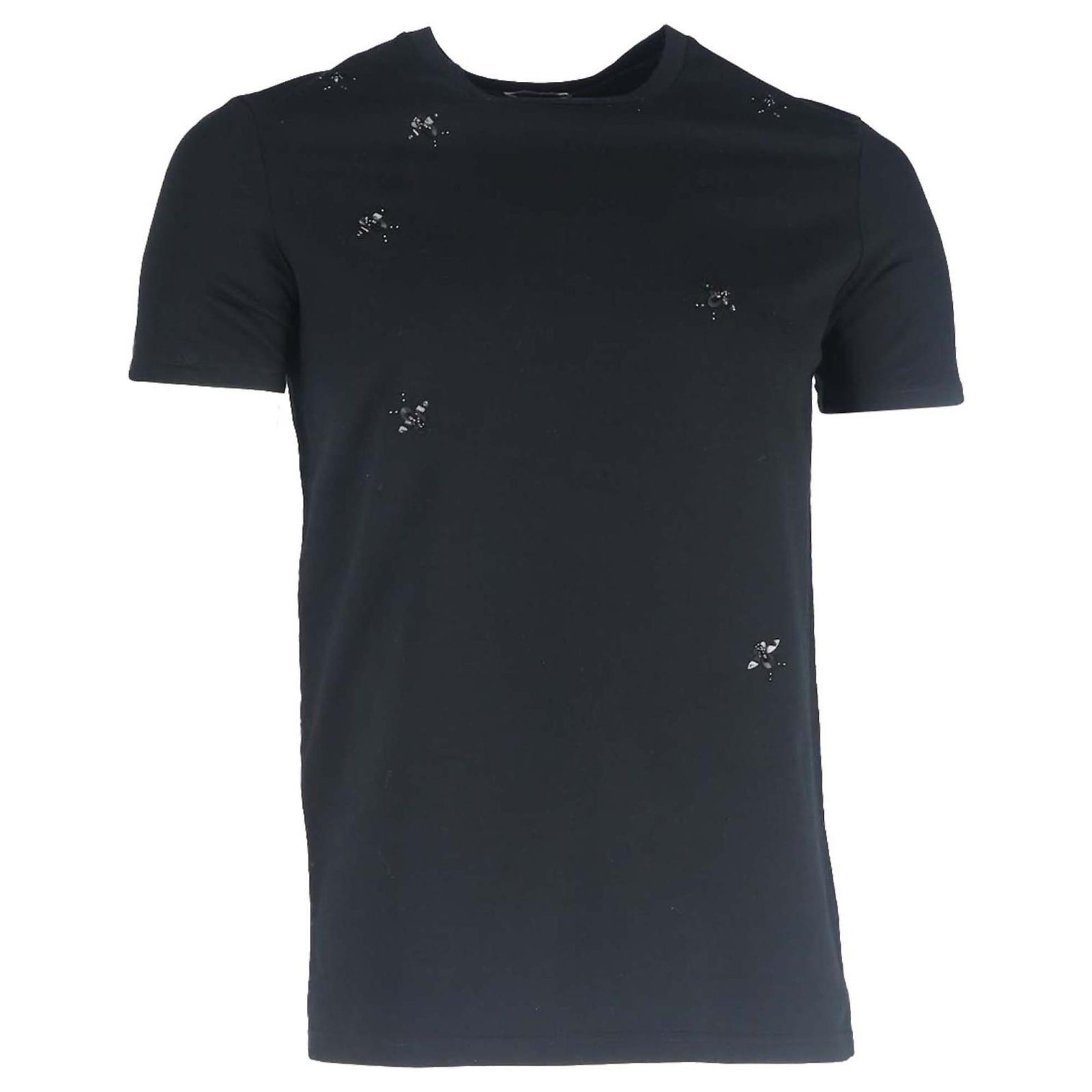 Dior Bee Printed Crewneck T-Shirt in Black Cotton ref.1907687