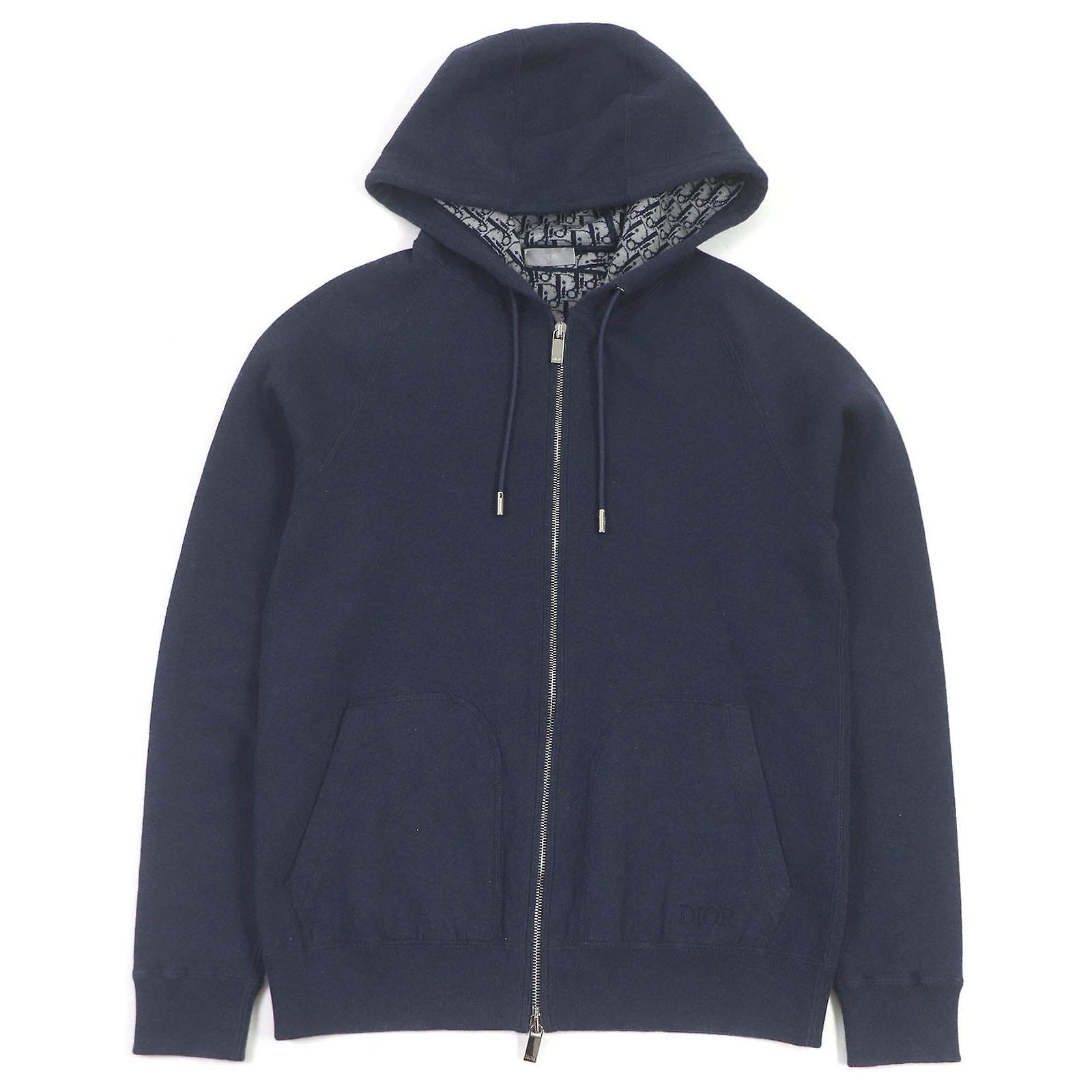 Dior Cotton Cashmere Zip-Up Hoodie Navy S Navy blue ref.JC1907973 